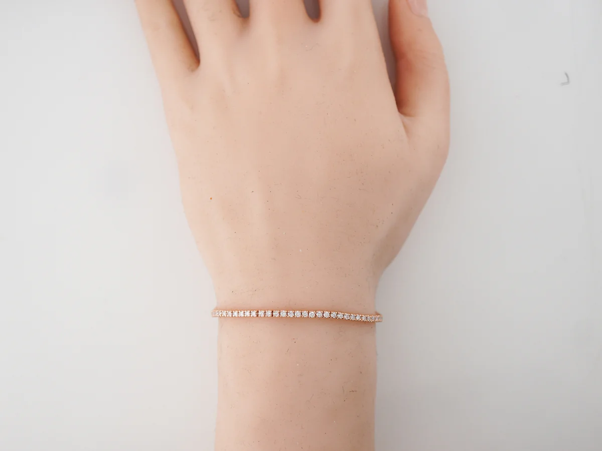 Bracelet Modern 1.38 Round Brilliant Cut Diamonds in 14k Rose Gold - Image 4