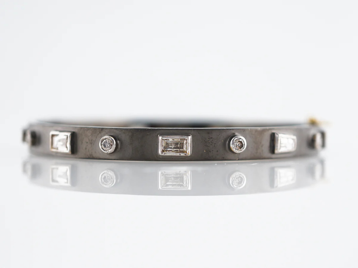 Bracelet Modern 1.94 Round Brilliant, Tapered & Straight Baguette Cut Diamonds in Sterling Silver