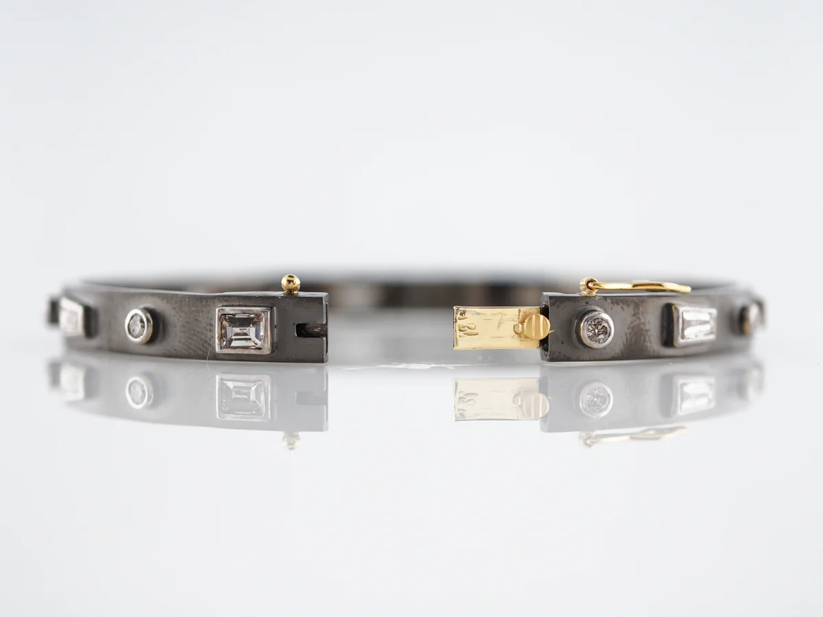 Bracelet Modern 1.94 Round Brilliant, Tapered & Straight Baguette Cut Diamonds in Sterling Silver - Image 6