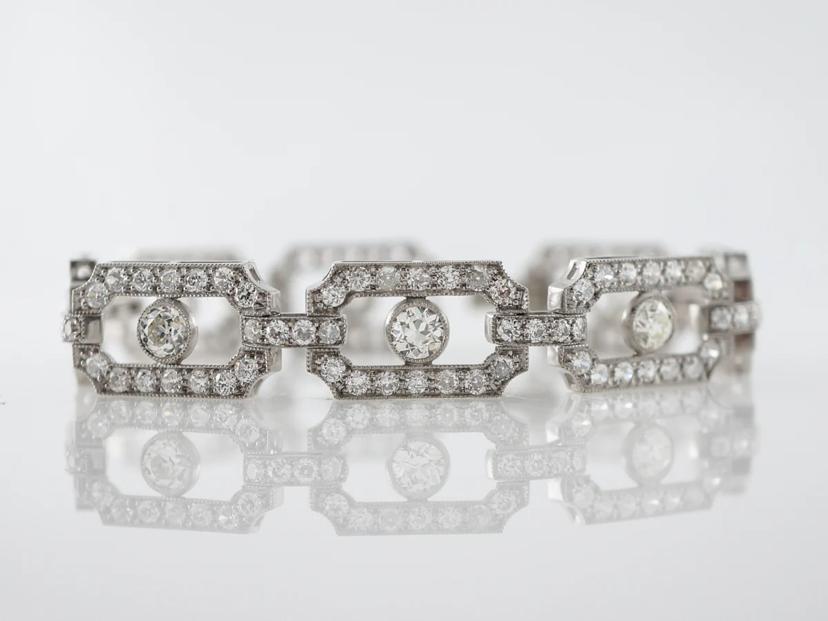Bracelet Modern 10.26 Old European Cut Diamonds in Platinum - Image 2