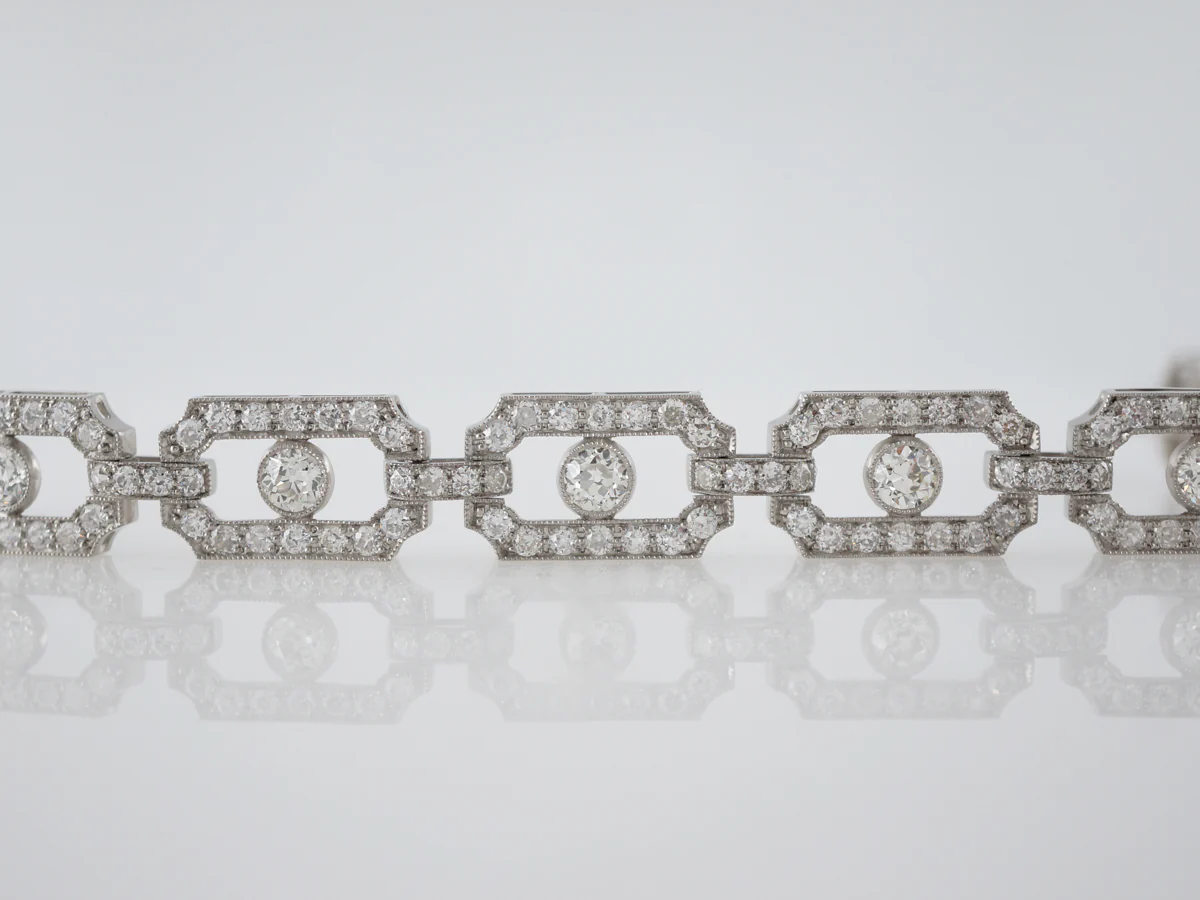Bracelet Modern 10.26 Old European Cut Diamonds in Platinum - Image 4