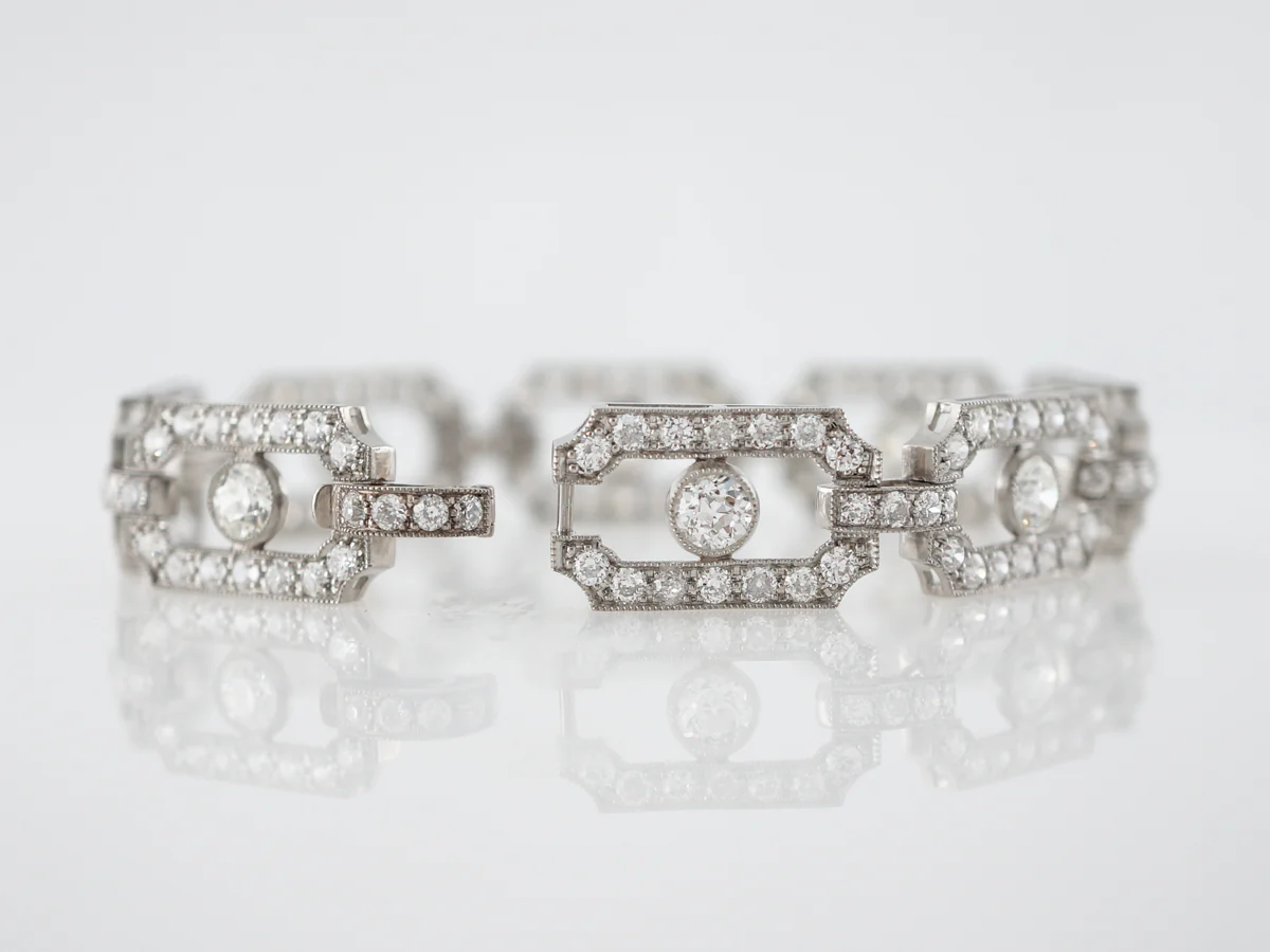 Bracelet Modern 10.26 Old European Cut Diamonds in Platinum - Image 5