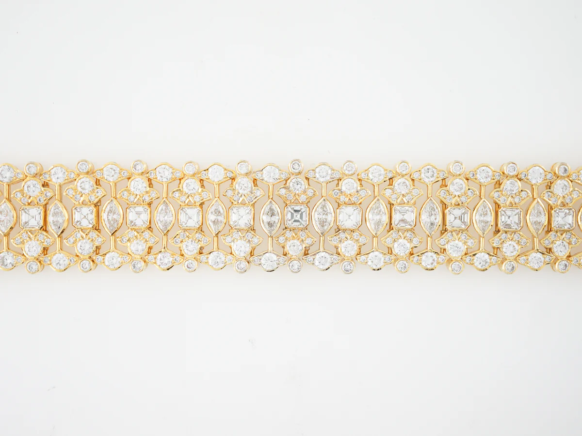 **RTV 1/17/19**Bracelet Modern 18.56 Asscher, Marquise, & Round Brilliant Cut Diamonds in 18k Yellow Gold - Image 3