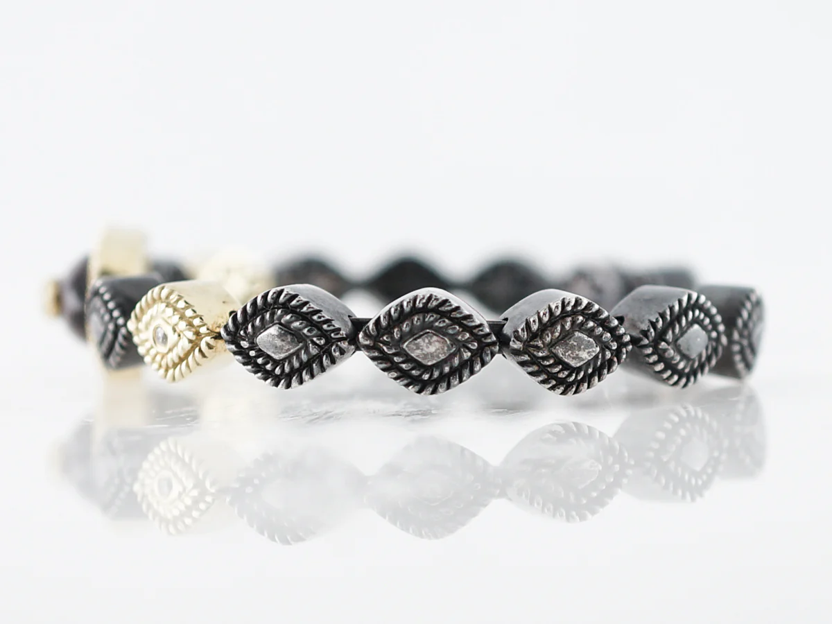 Bracelet Modern .44 Round Brilliant Cut Diamonds in 14K Yellow Gold & Sterling Silver - Image 2