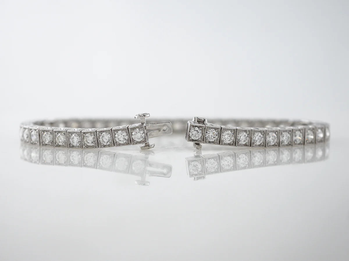 Bracelet Modern 6.02 Round Brilliant Cut Diamonds in Platinum - Image 2