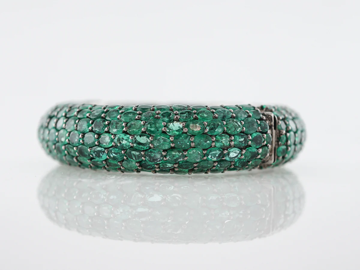 **RTV 1/17/19**Bracelet Modern 60.04 Oval Cut Emeralds in Sterling Silver - Image 3