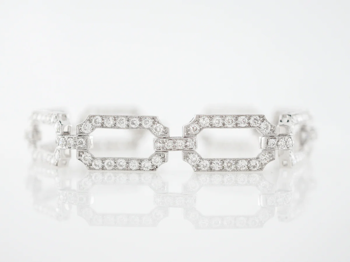 Bracelet Modern 7.99 Old European Cut Diamonds in Platinum