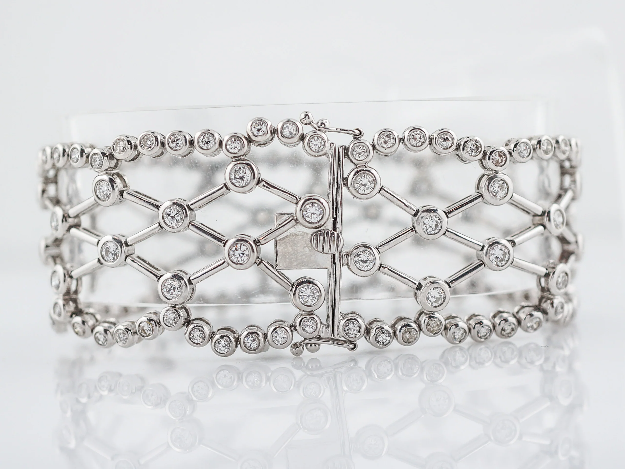 Bracelet Modern 8.19 Round Brilliant Cut Diamonds in 18K White Gold - Image 4