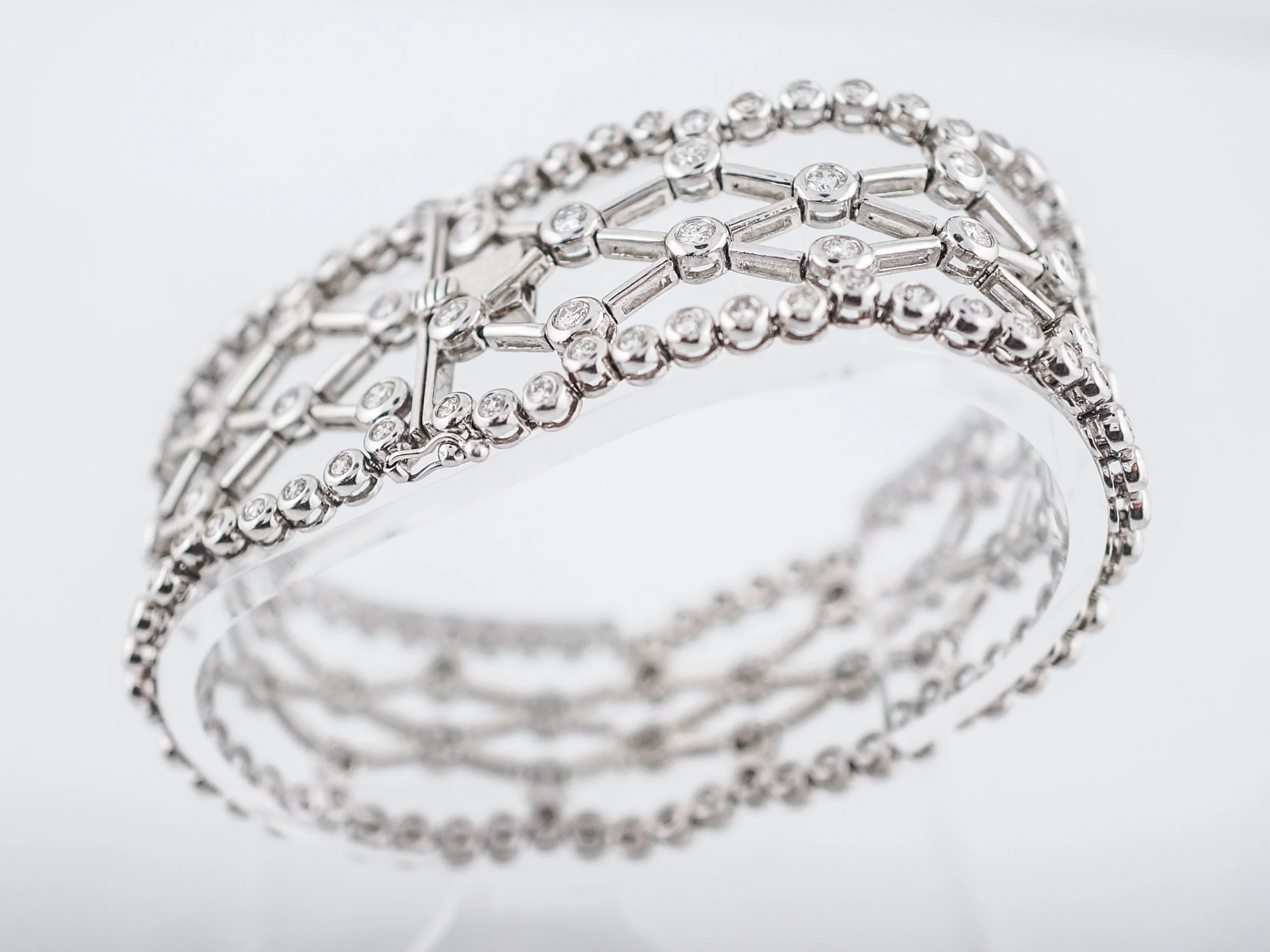 Bracelet Modern 8.19 Round Brilliant Cut Diamonds in 18K White Gold - Image 6