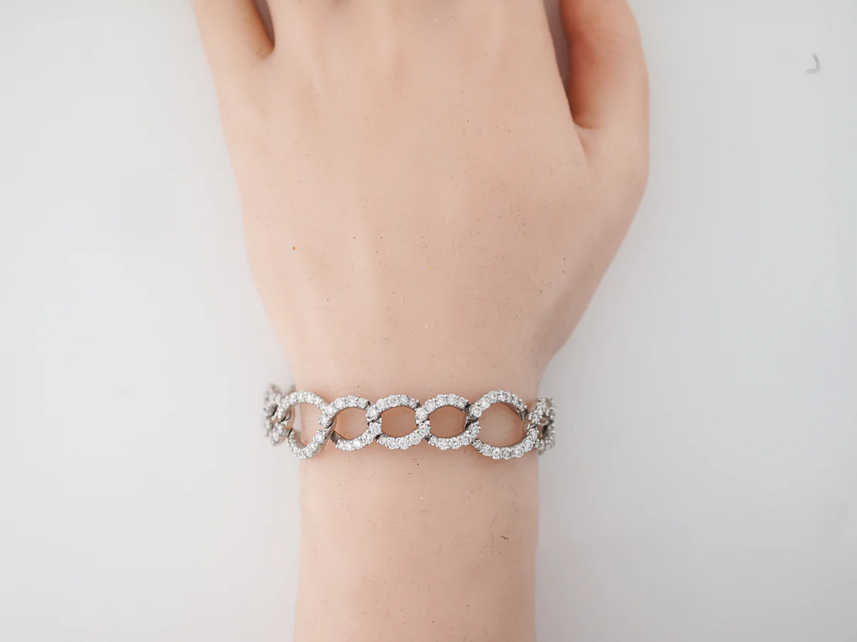 **RTV 1/17/19**Bracelet Modern 9.31 Round Brilliant Cut Diamonds in 18k White Gold - Image 5