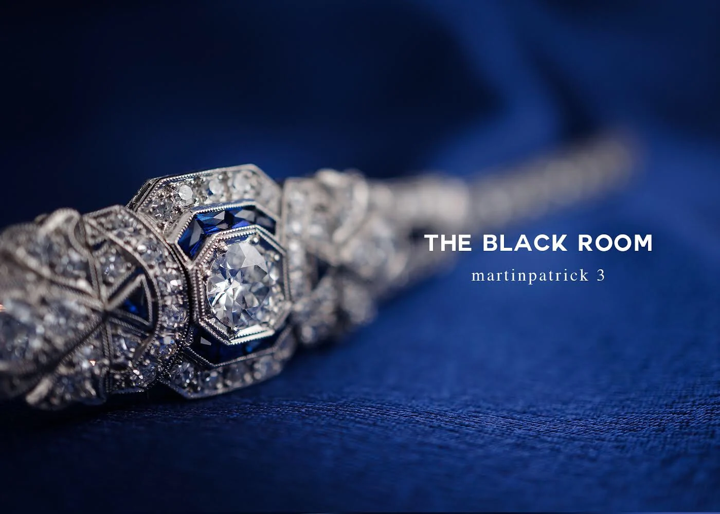 Bracelet Modern Art Deco Style 4.55 Old European Cut Diamonds & .96 Sapphire in Platinum
