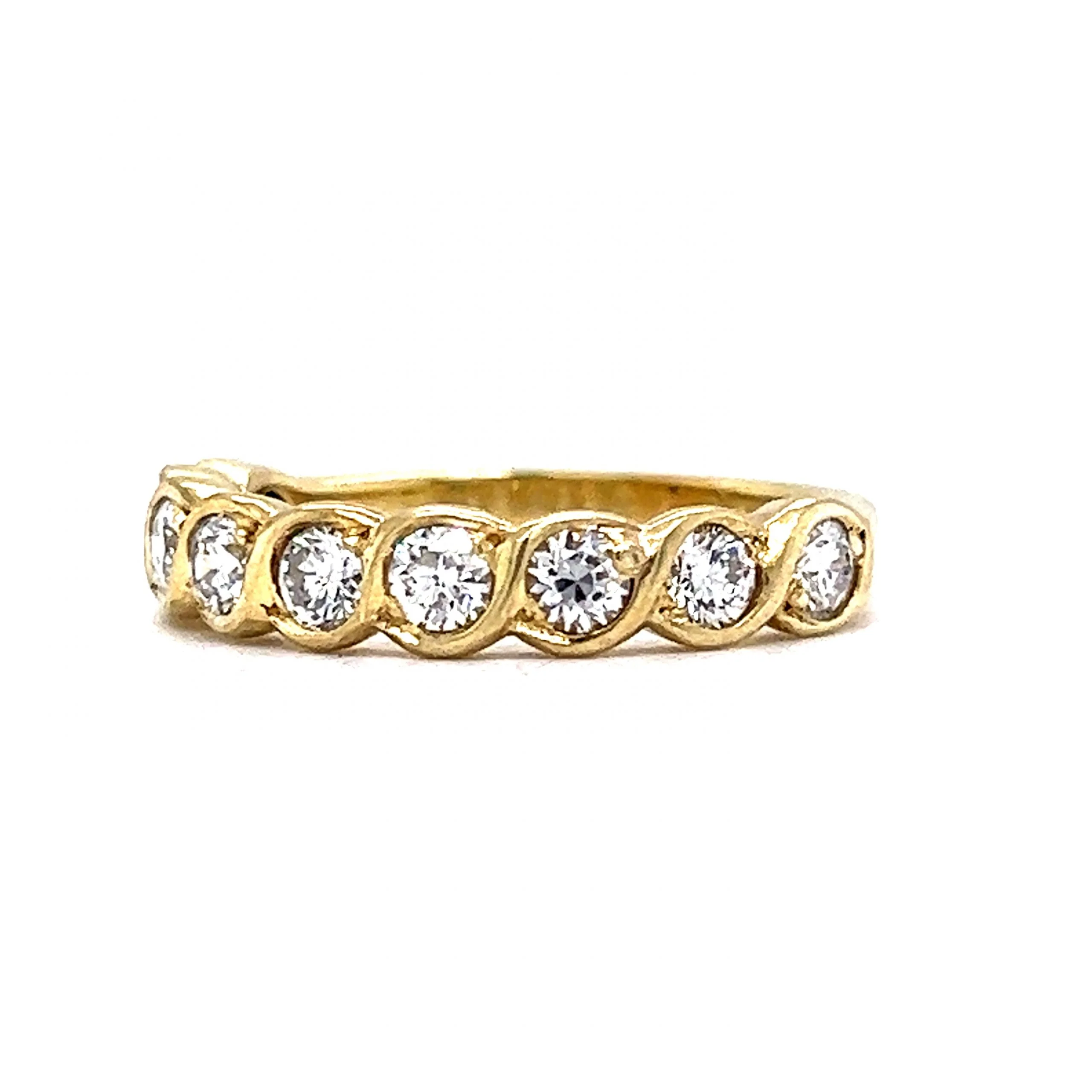 Braided Diamond Stacking Ring in 18k Yellow Gold - Image 2