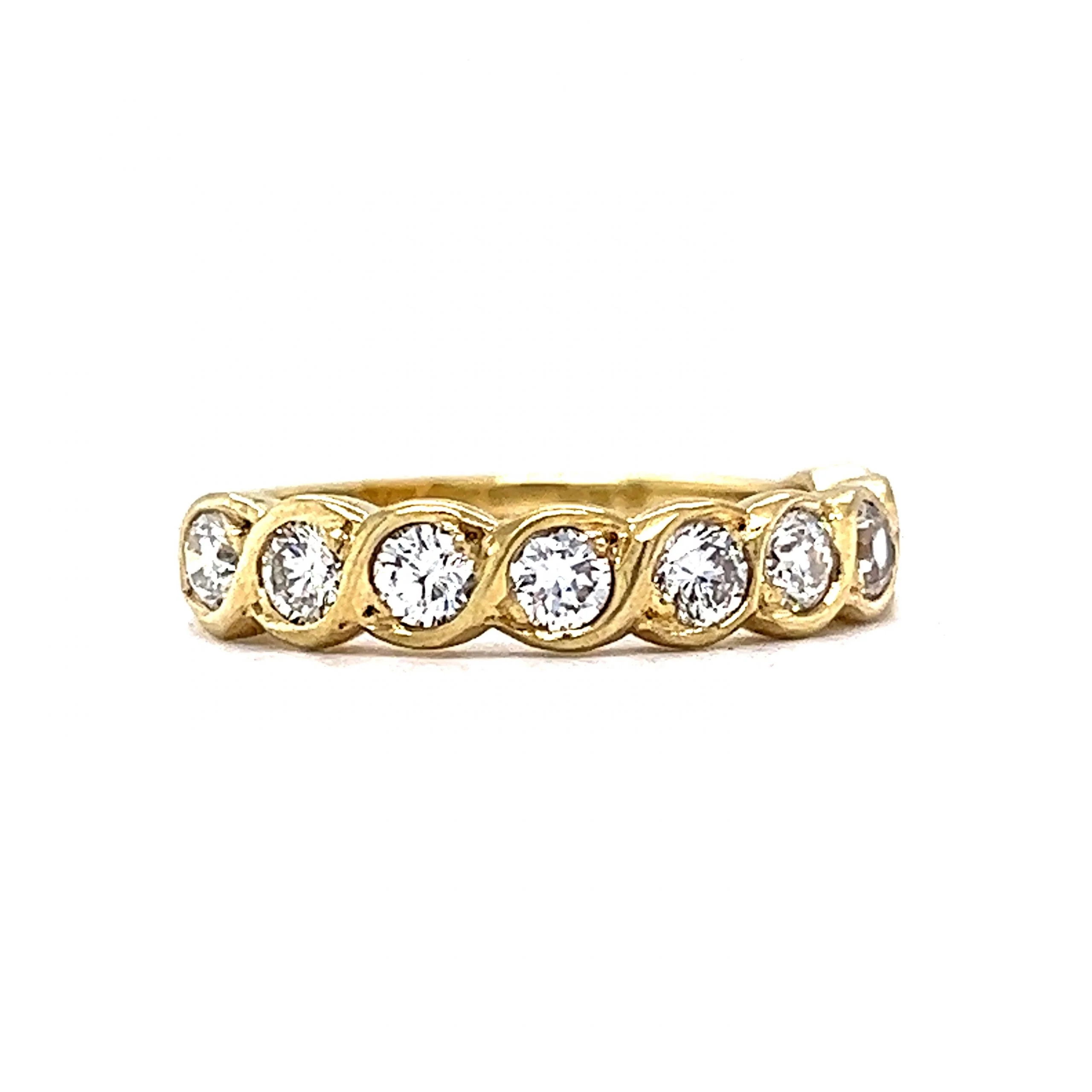 Braided Diamond Stacking Ring in 18k Yellow Gold - Image 3