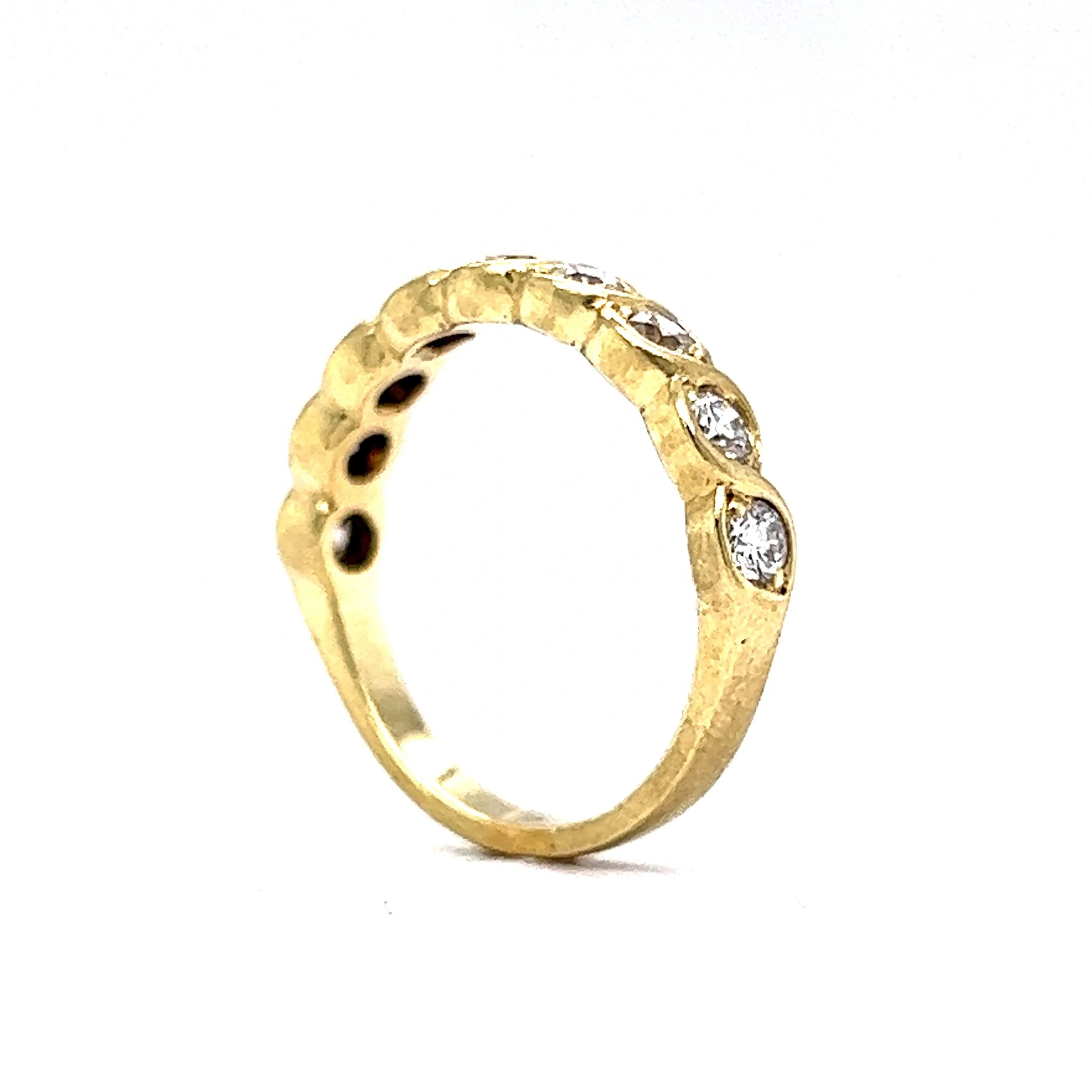Braided Diamond Stacking Ring in 18k Yellow Gold - Image 5