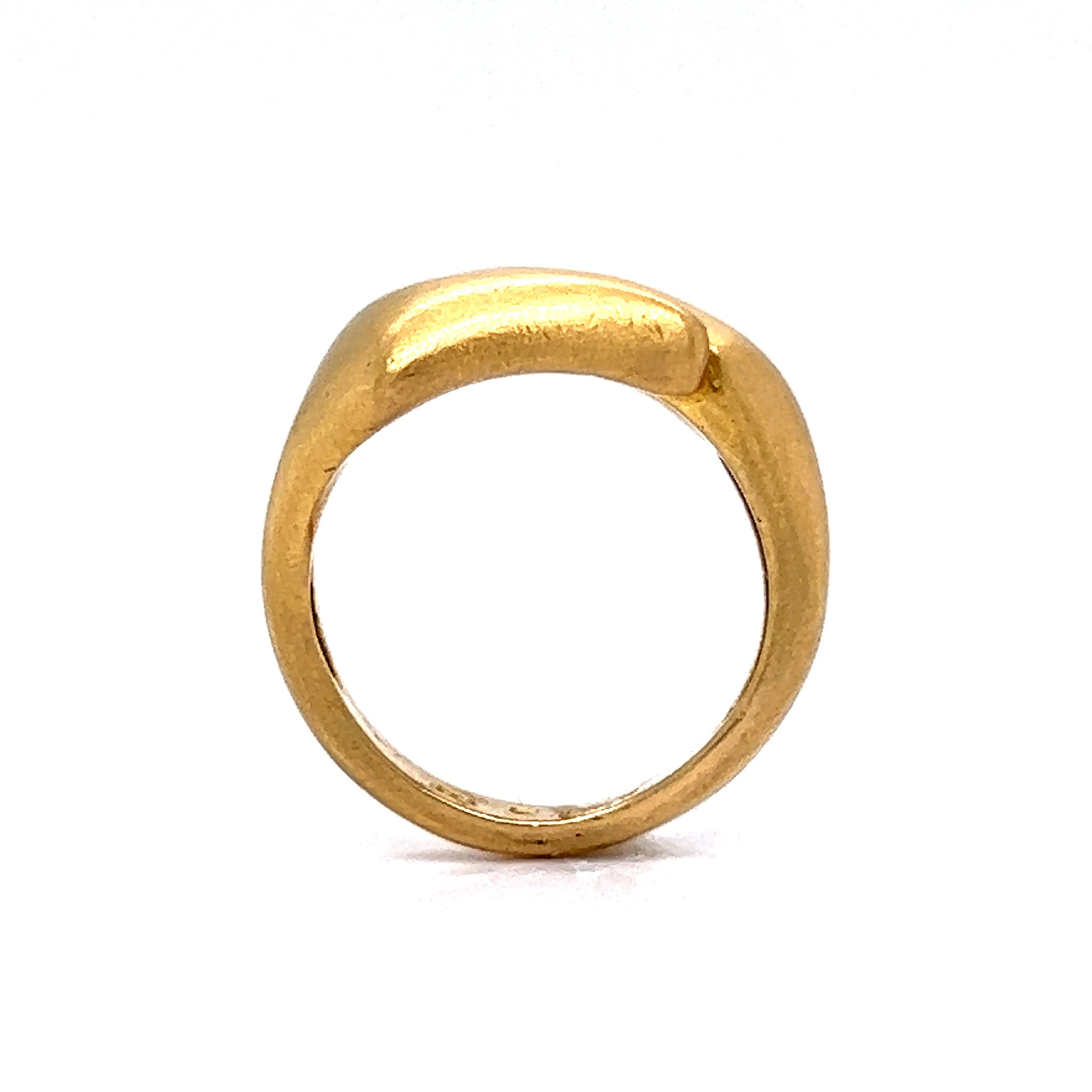 Brushed Finish Bypass Ring in 22k Yellow Gold - Image 4