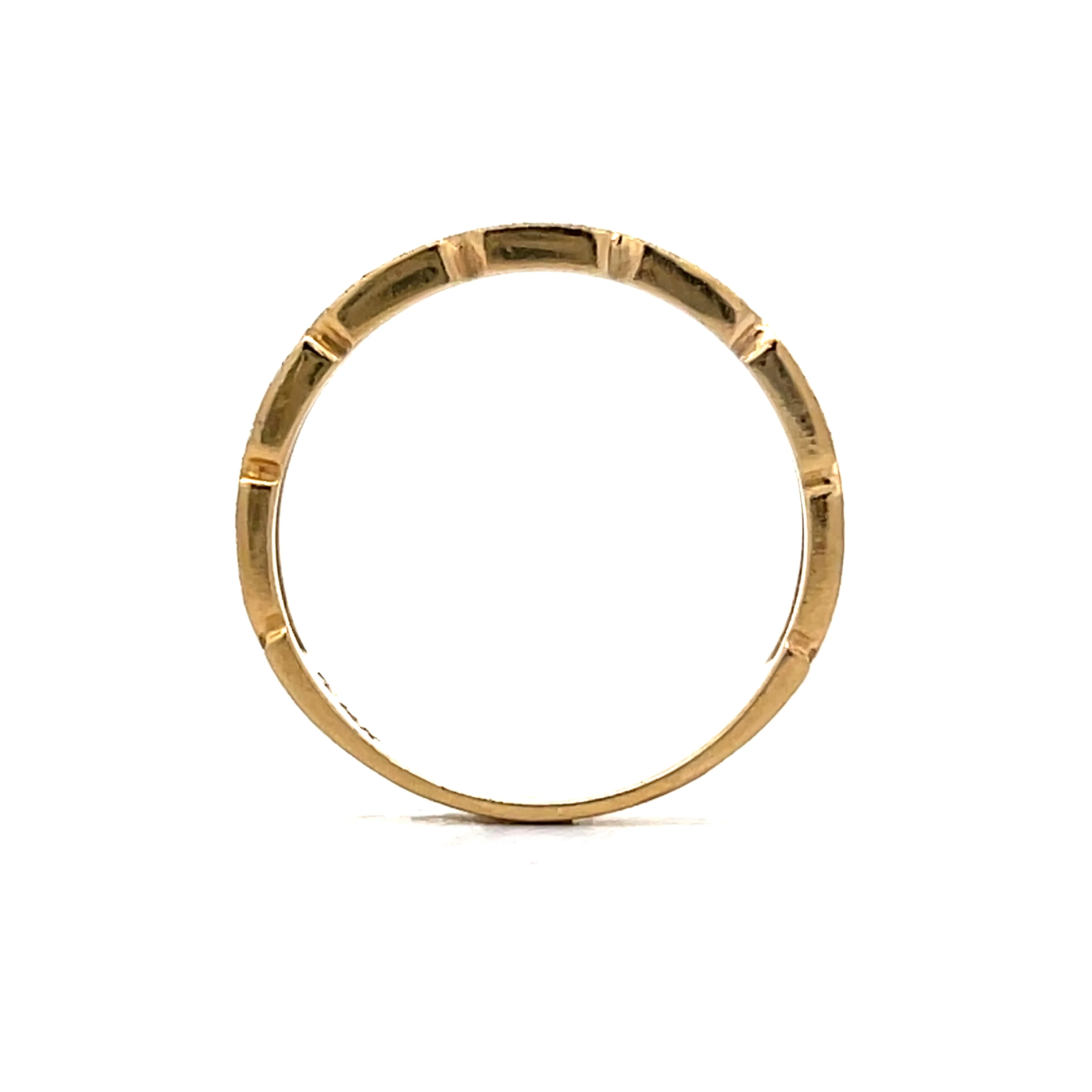 Brushed Geometric Wedding Band in 14k Yellow Gold - Image 4