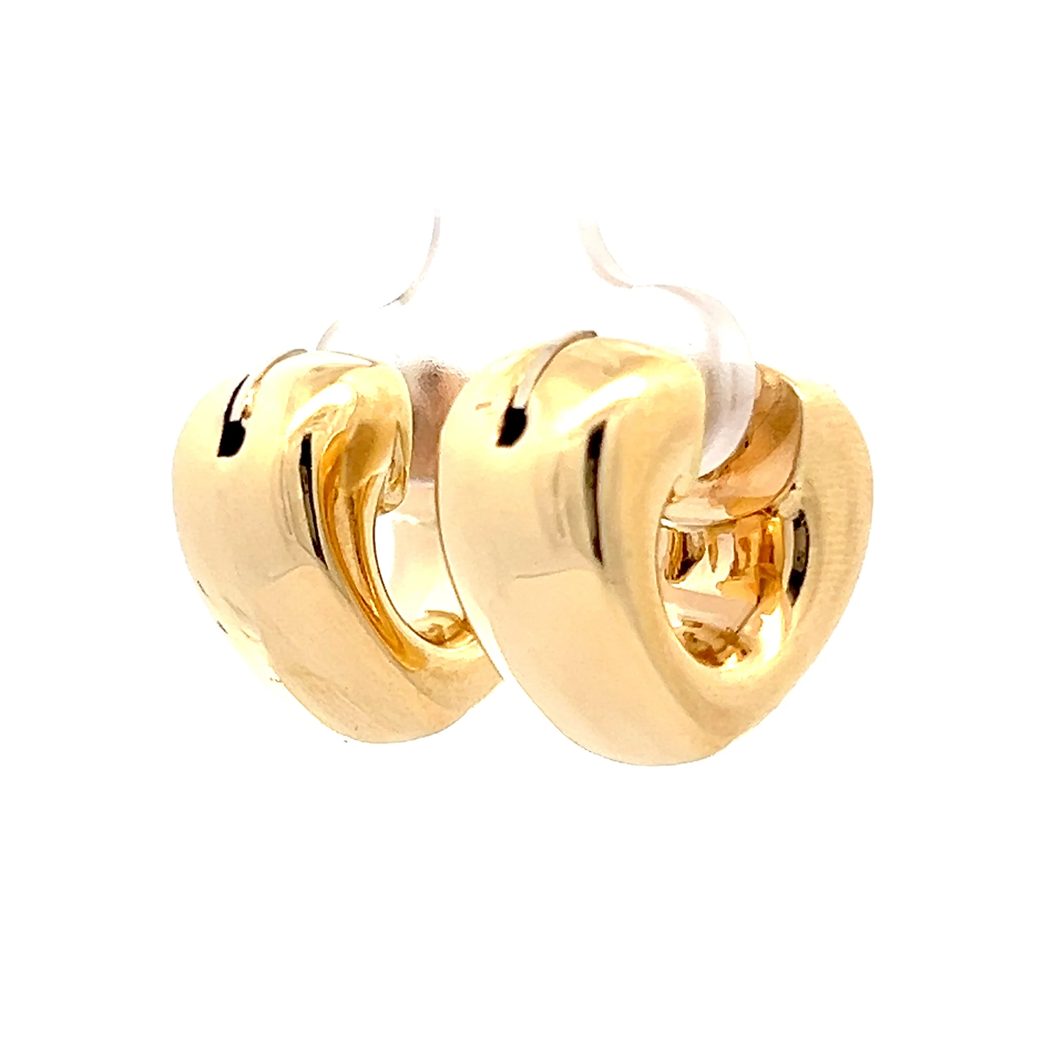 Bubble Heart Huggie Hoop Earrings in 14k - Image 2
