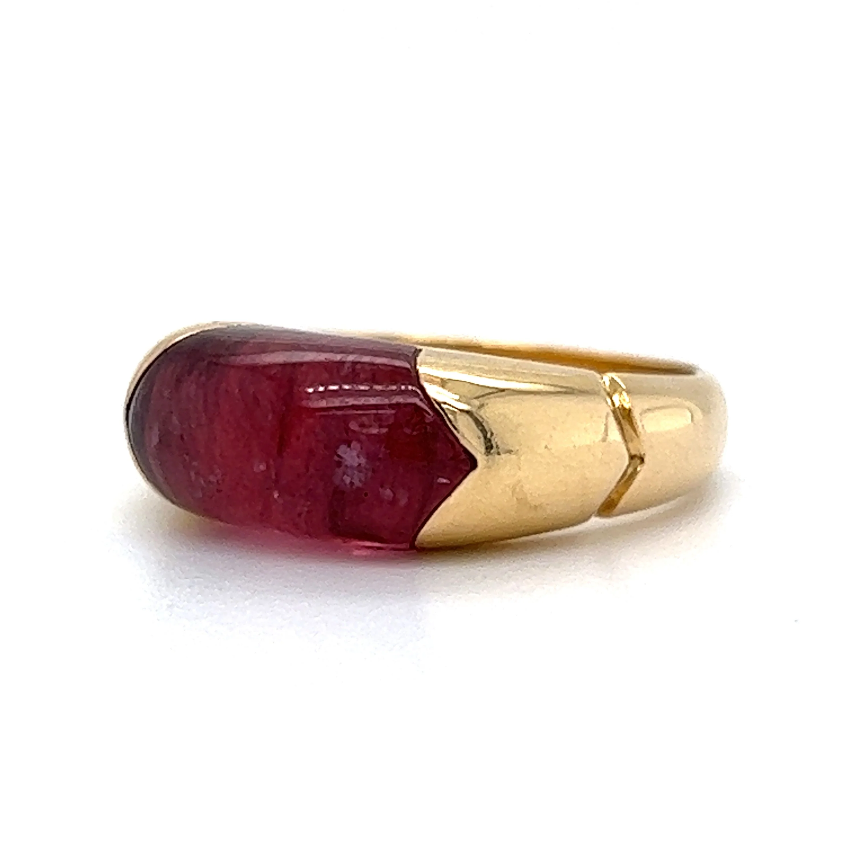 Bulgari Tronchetto Pink Tourmaline Ring in 18k Yellow Gold - Image 2