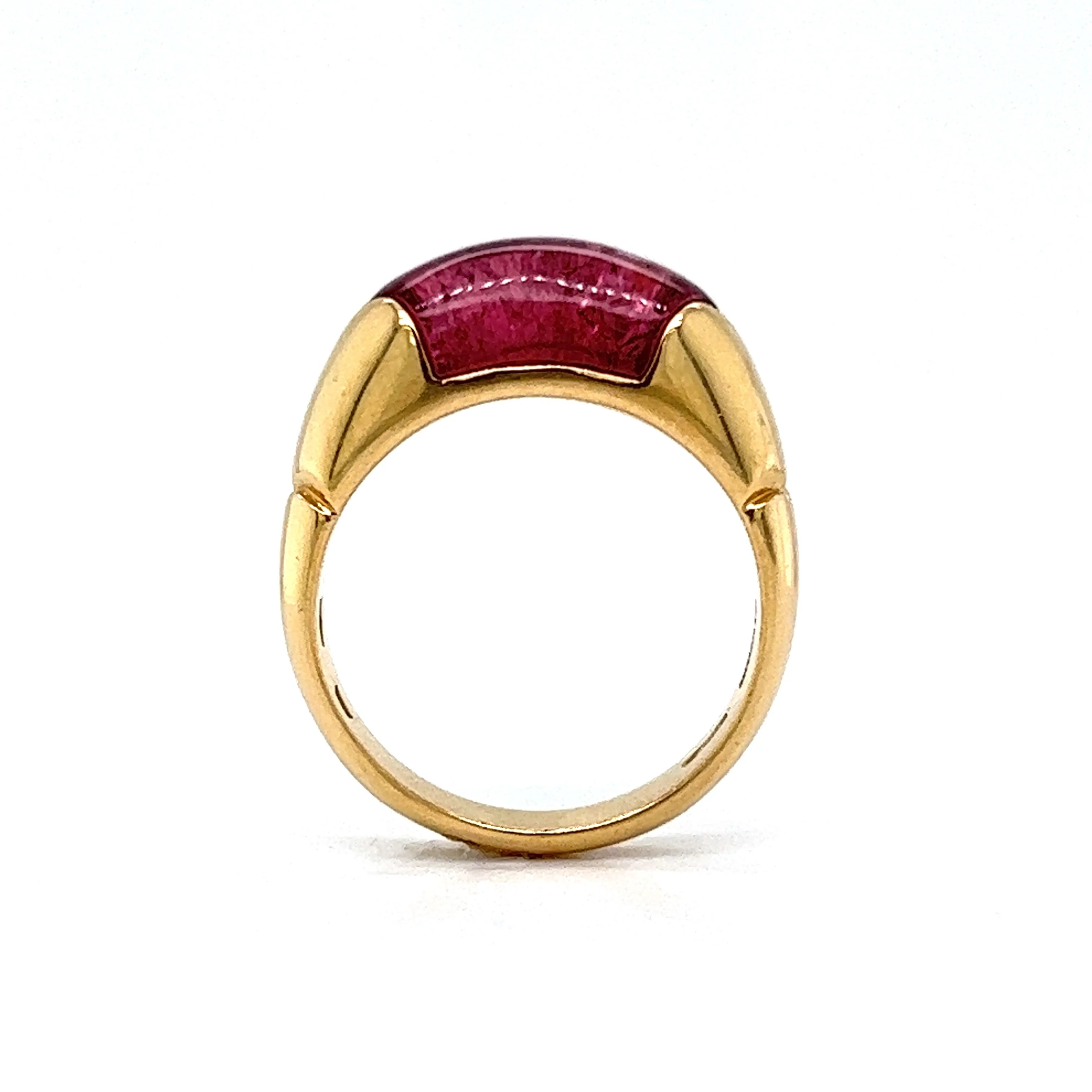 Bulgari Tronchetto Pink Tourmaline Ring in 18k Yellow Gold - Image 4