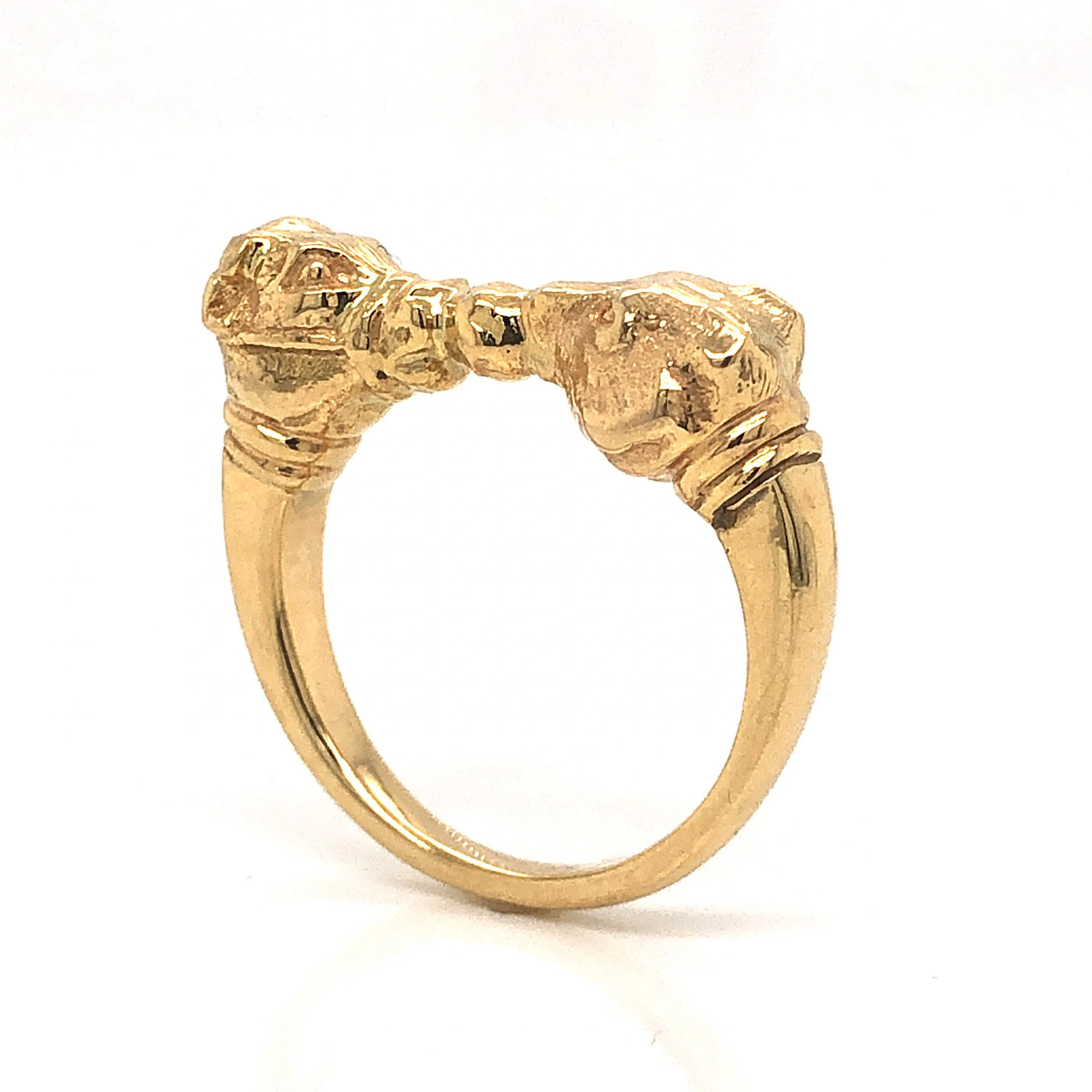 Bull & Bear Stock Market Ring in 18k Yellow Gold - Image 4