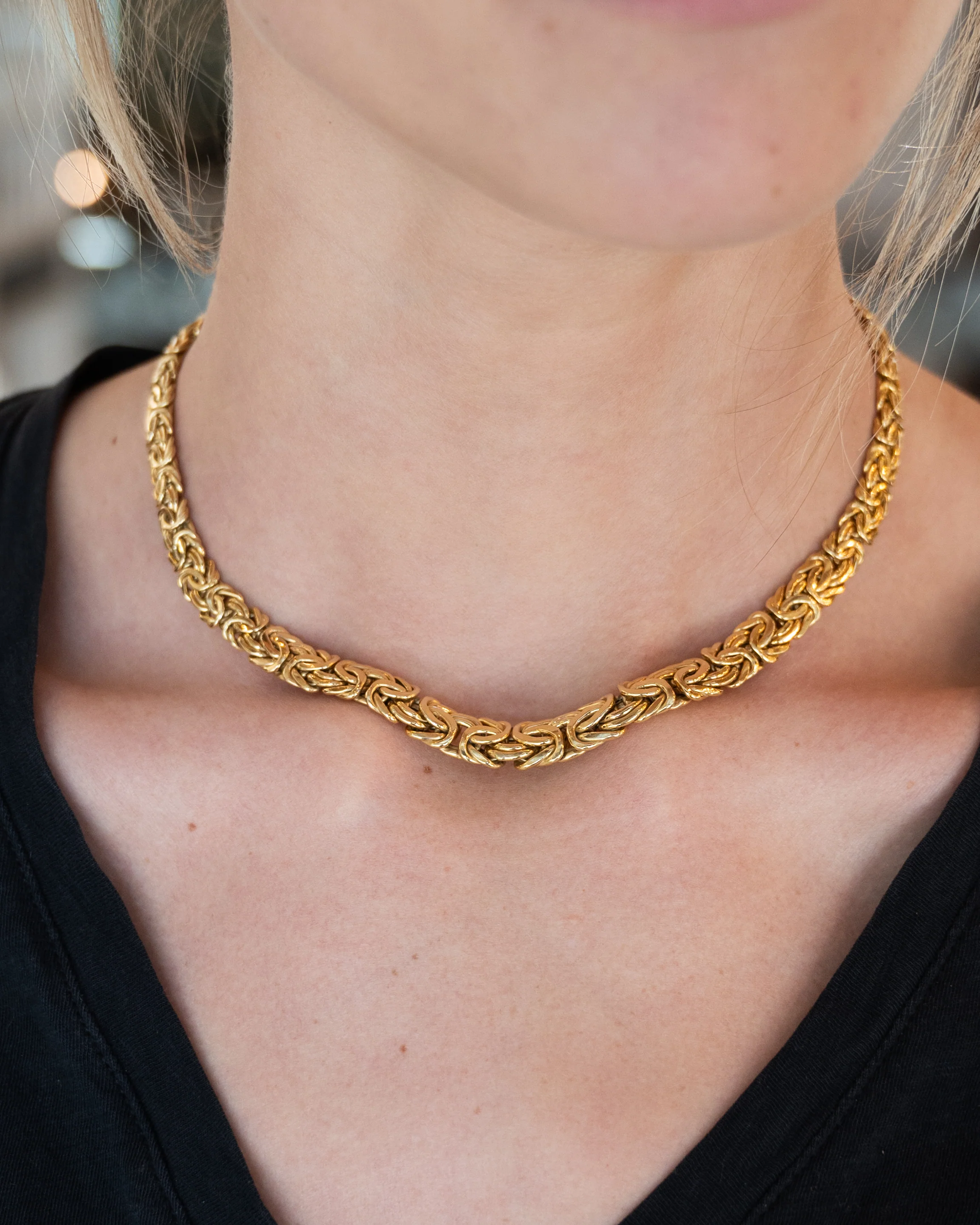 Byzantine Chain Necklace 14k Yellow Gold - Image 6