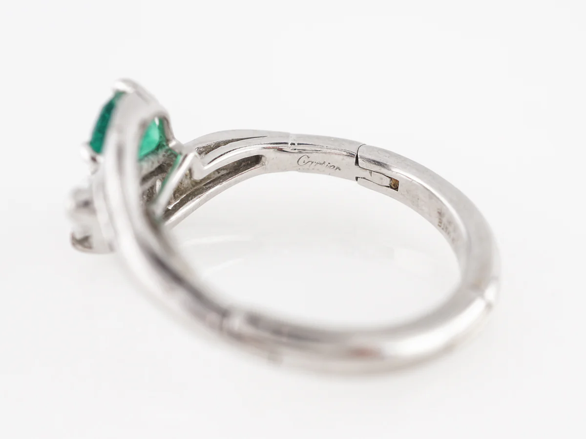 Cartier Emerald and Diamond Cocktail Ring in Platinum - Image 4