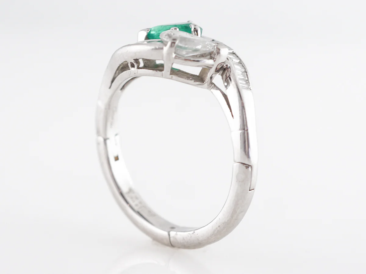 Cartier Emerald and Diamond Cocktail Ring in Platinum - Image 6