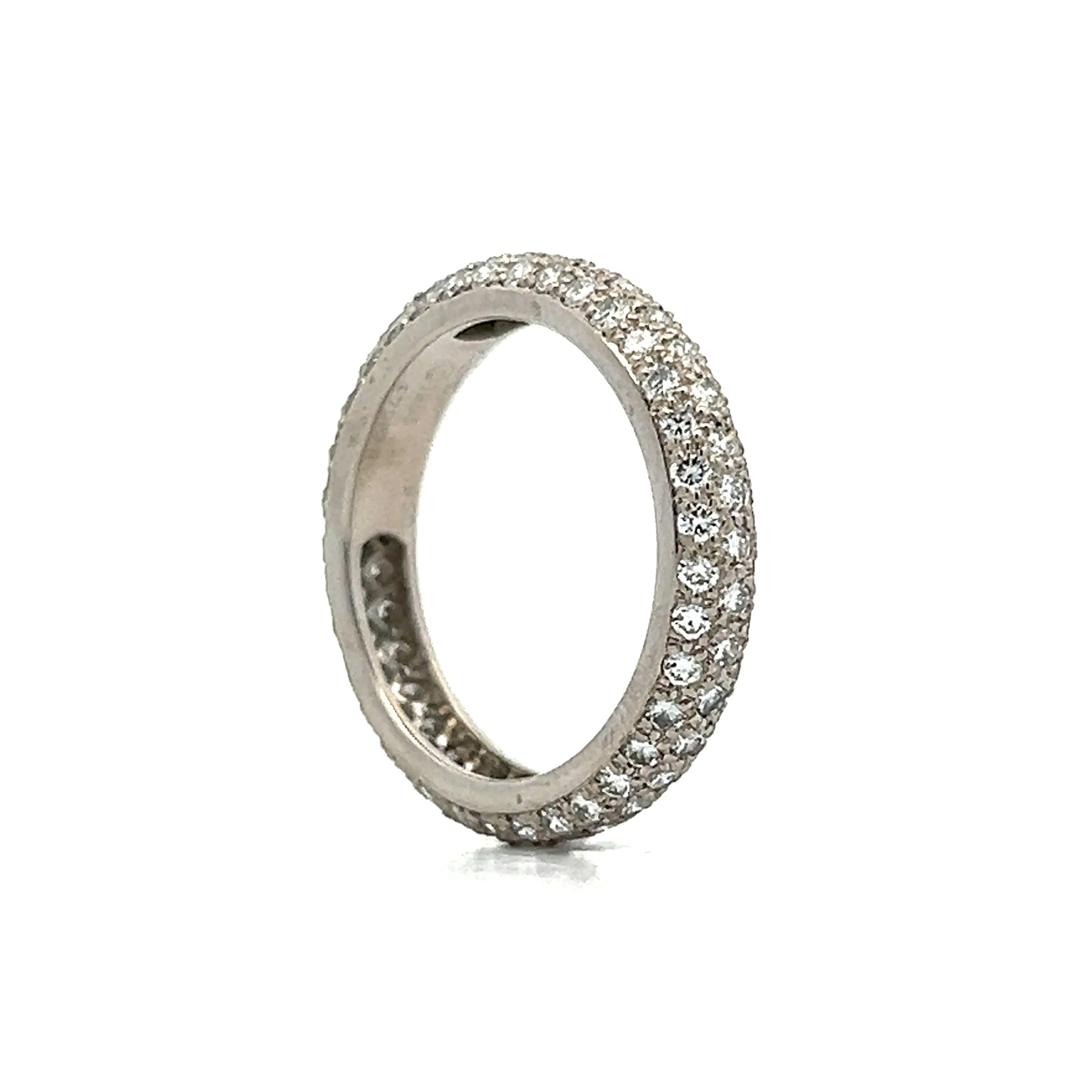 Cartier Pave Diamond Eternity Stacking Ring in Platinum - Image 5