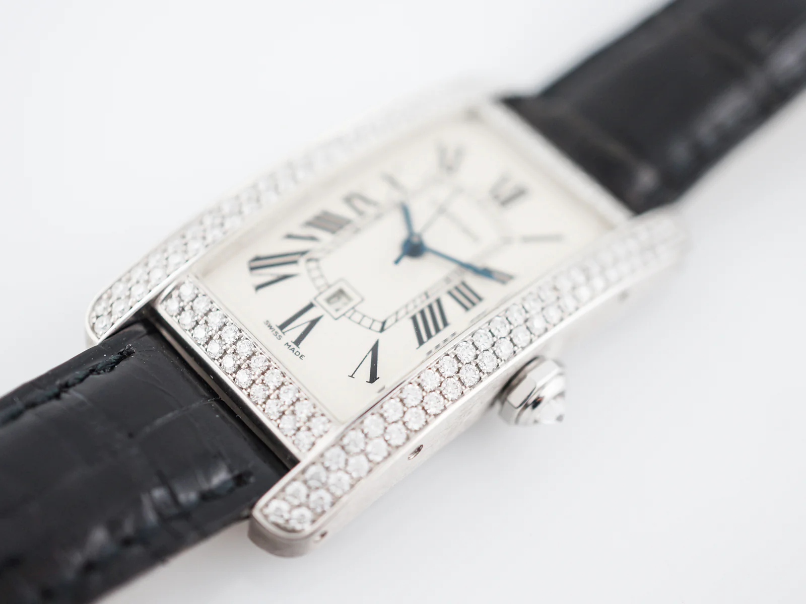 Cartier Tank Americaine Ladies Watch Modern 2.13 Round Brilliant Cut Diamonds in 18K White Gold - Image 4