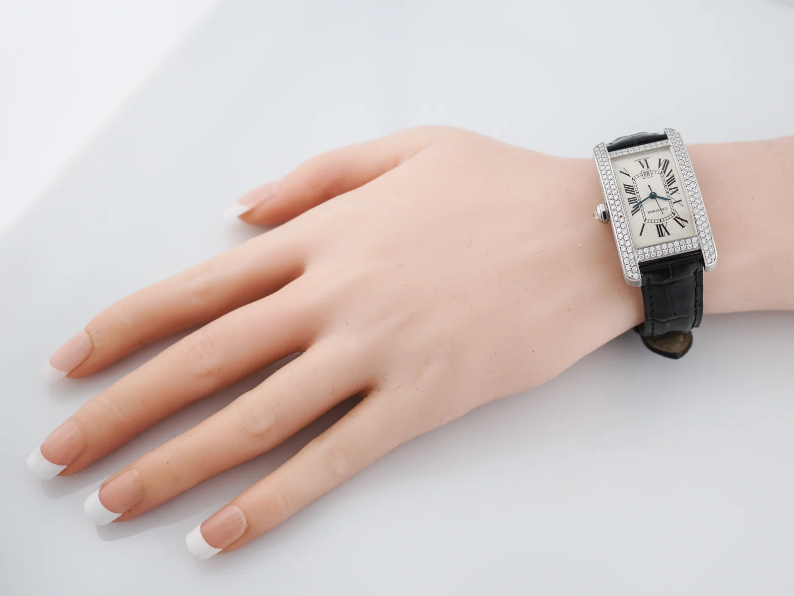Cartier Tank Americaine Ladies Watch Modern 2.13 Round Brilliant Cut Diamonds in 18K White Gold - Image 6
