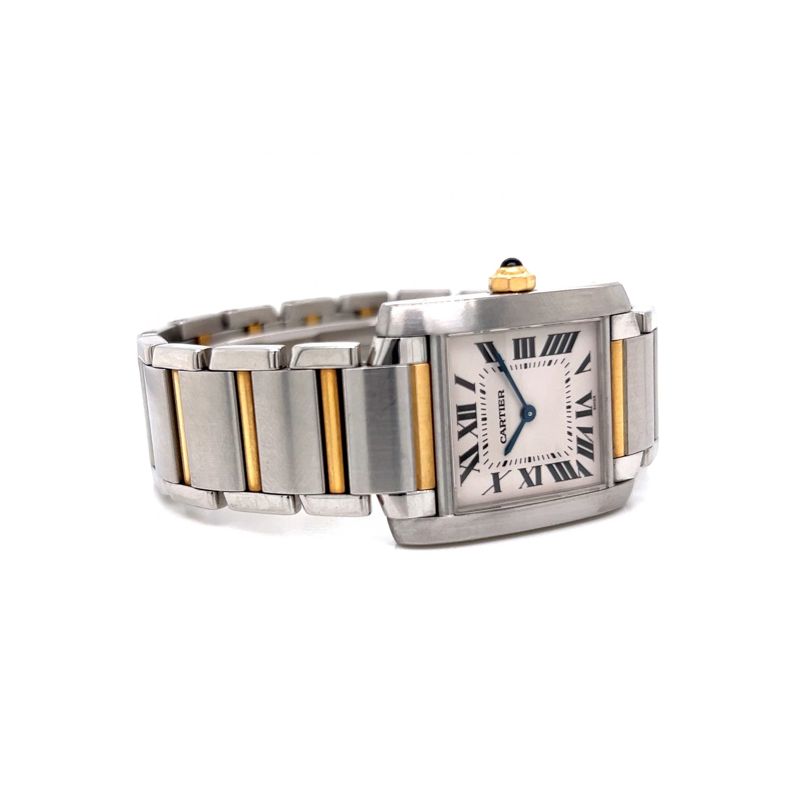 Cartier Two Tone Tank Watch in 18k Yellow Gold & Stainless Steel - Image 3