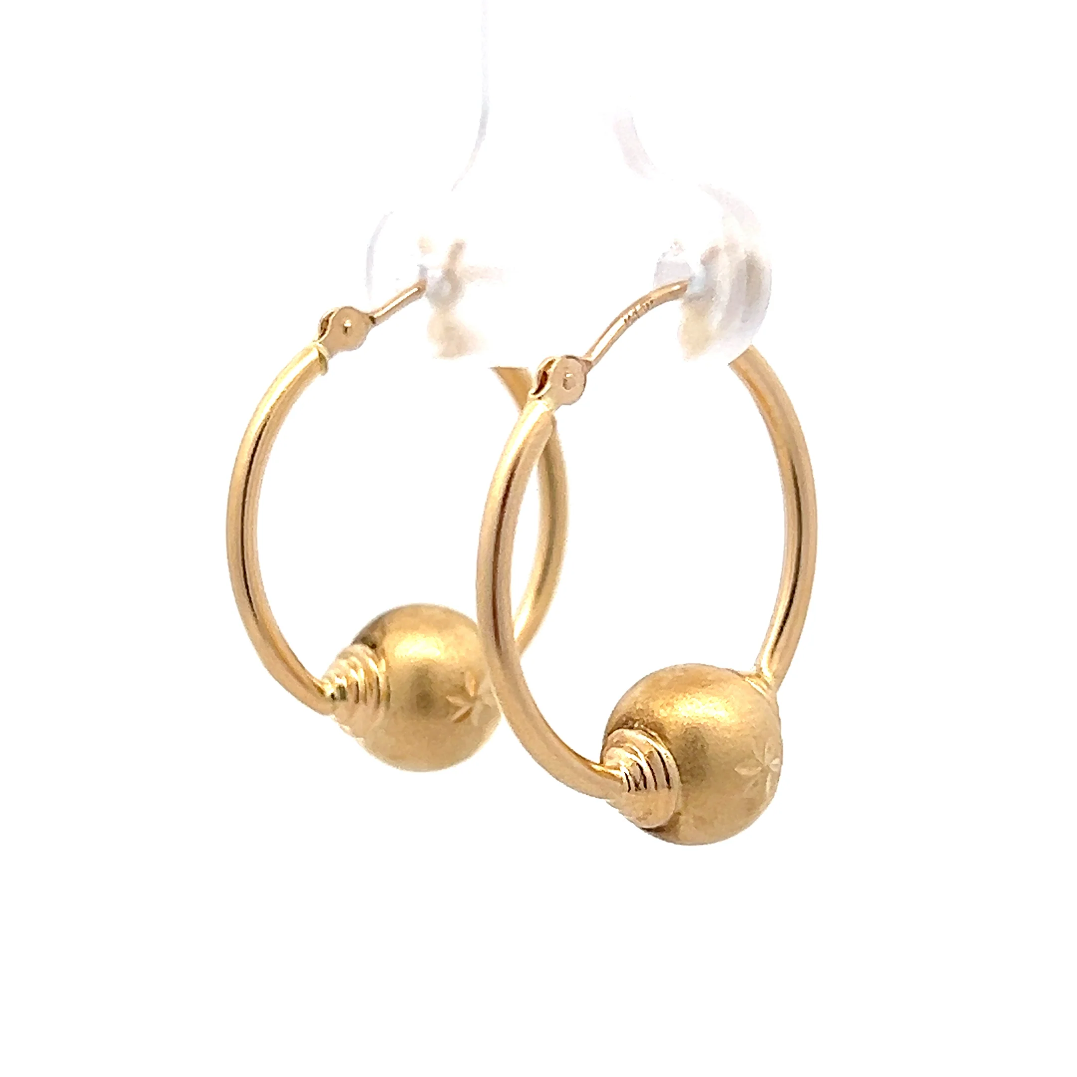 Celestial Star Gold Hoop Earrings in 14k Yellow Gold - Image 2