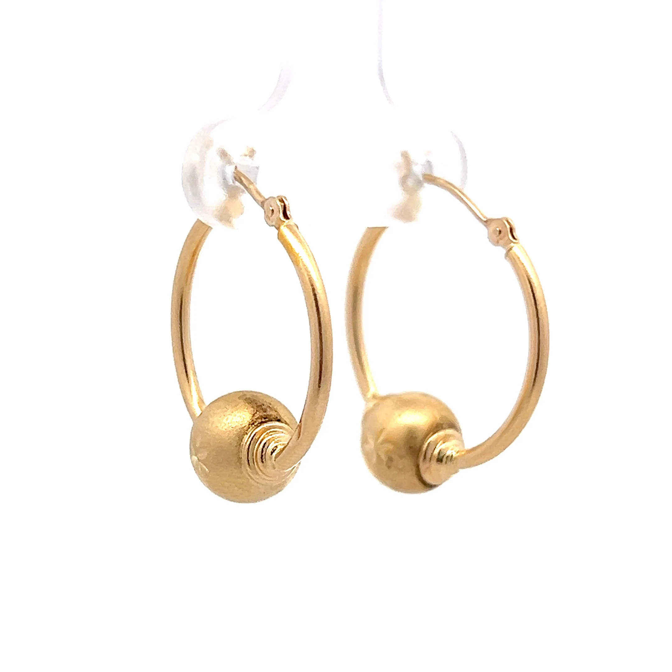 Celestial Star Gold Hoop Earrings in 14k Yellow Gold - Image 3