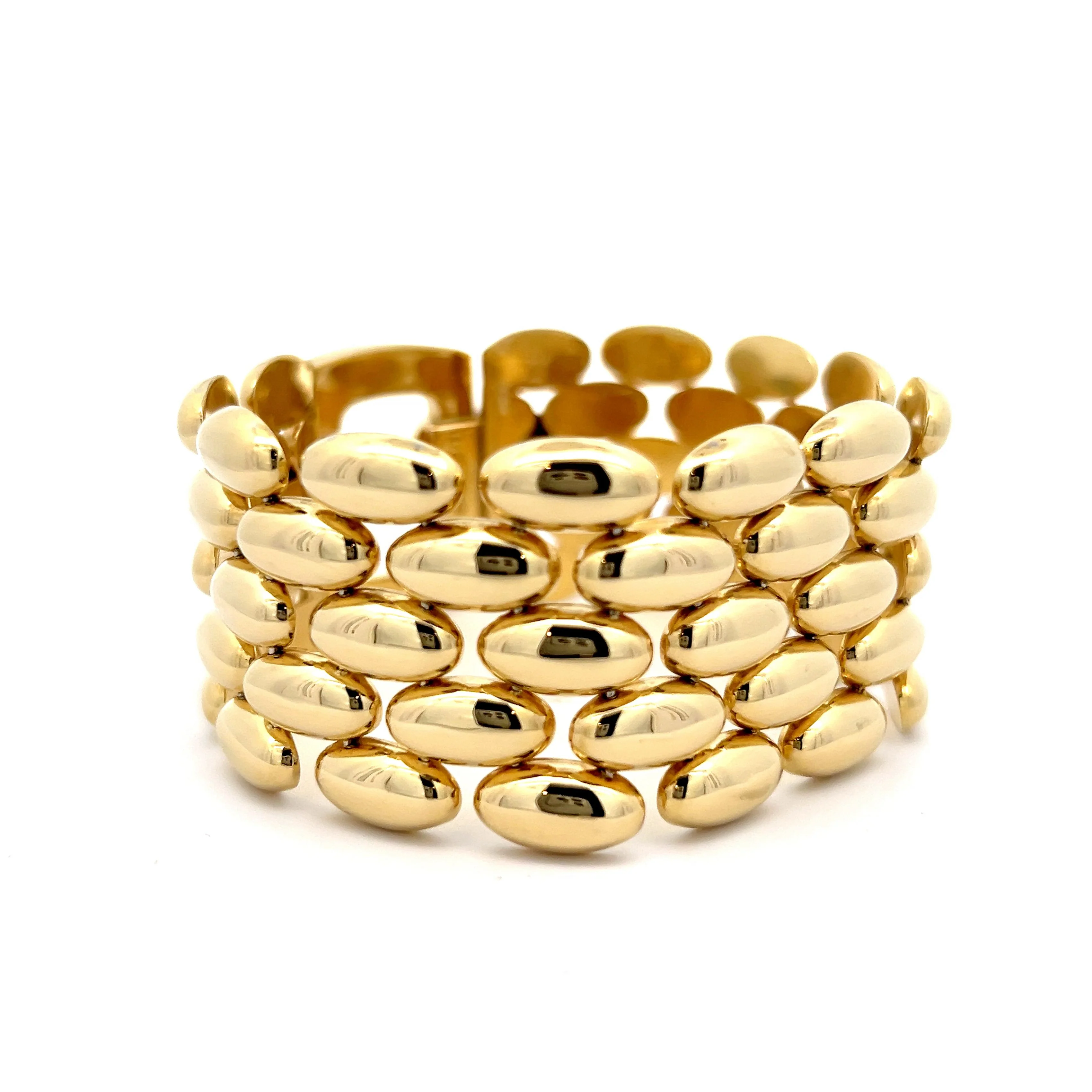 Celin Chunky Wide Oval Link Bracelet in 18k Yellow Gold - Image 3
