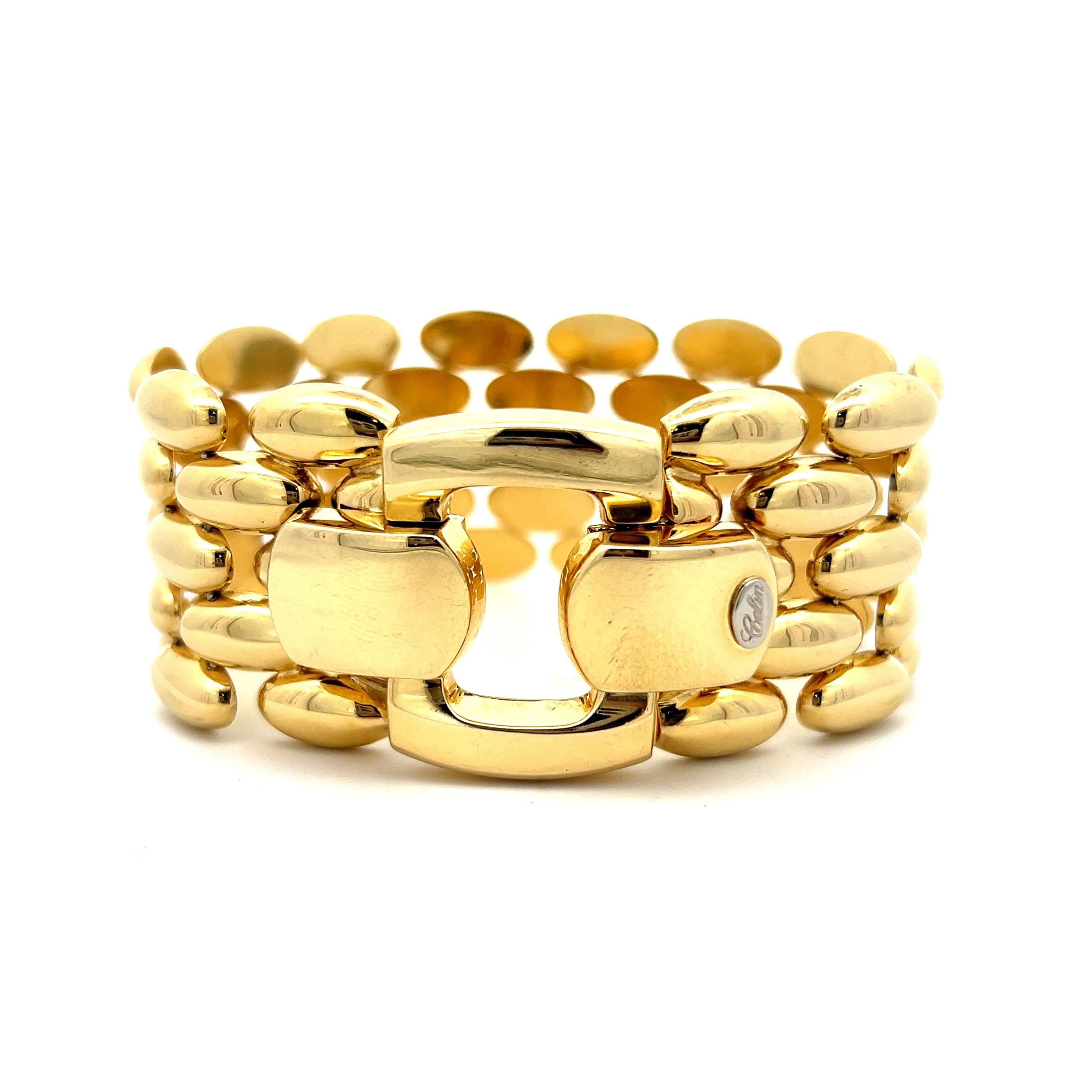 Celin Chunky Wide Oval Link Bracelet in 18k Yellow Gold - Image 4