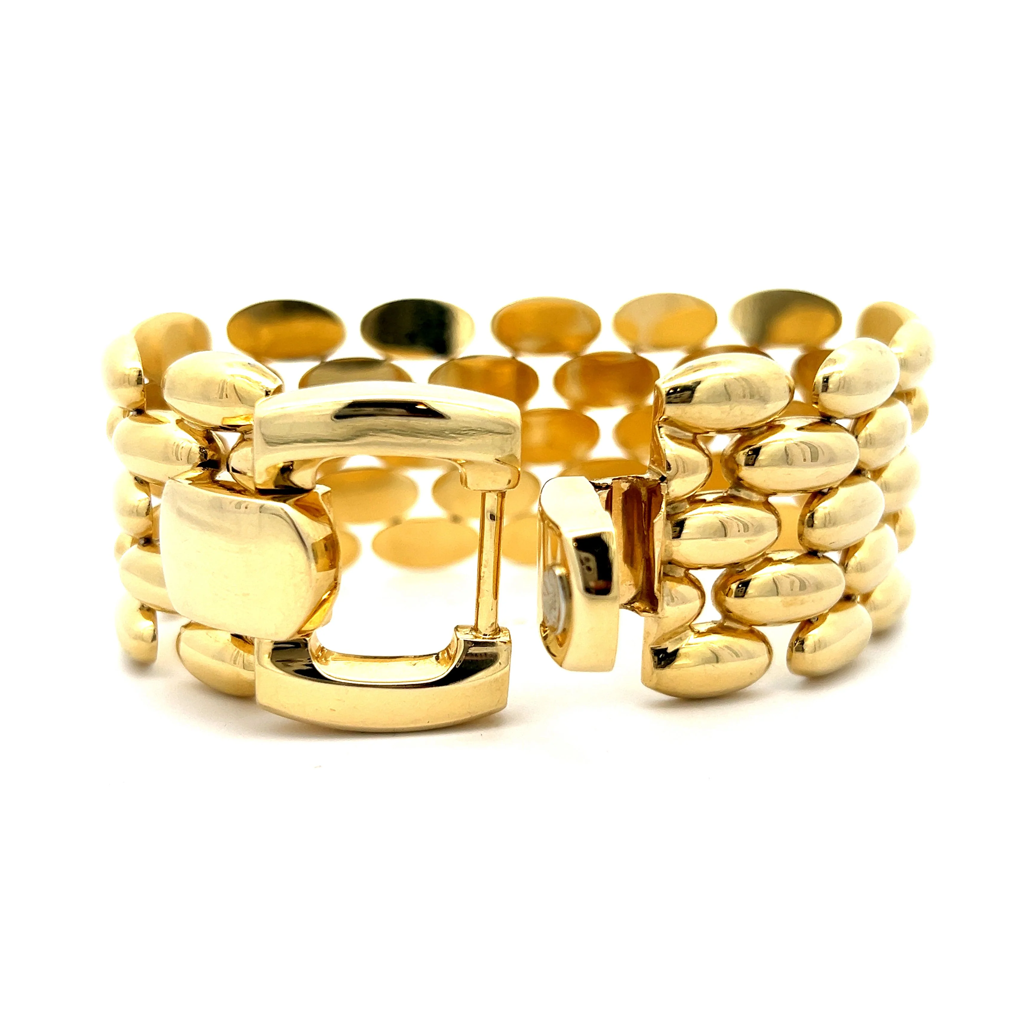 Celin Chunky Wide Oval Link Bracelet in 18k Yellow Gold - Image 5