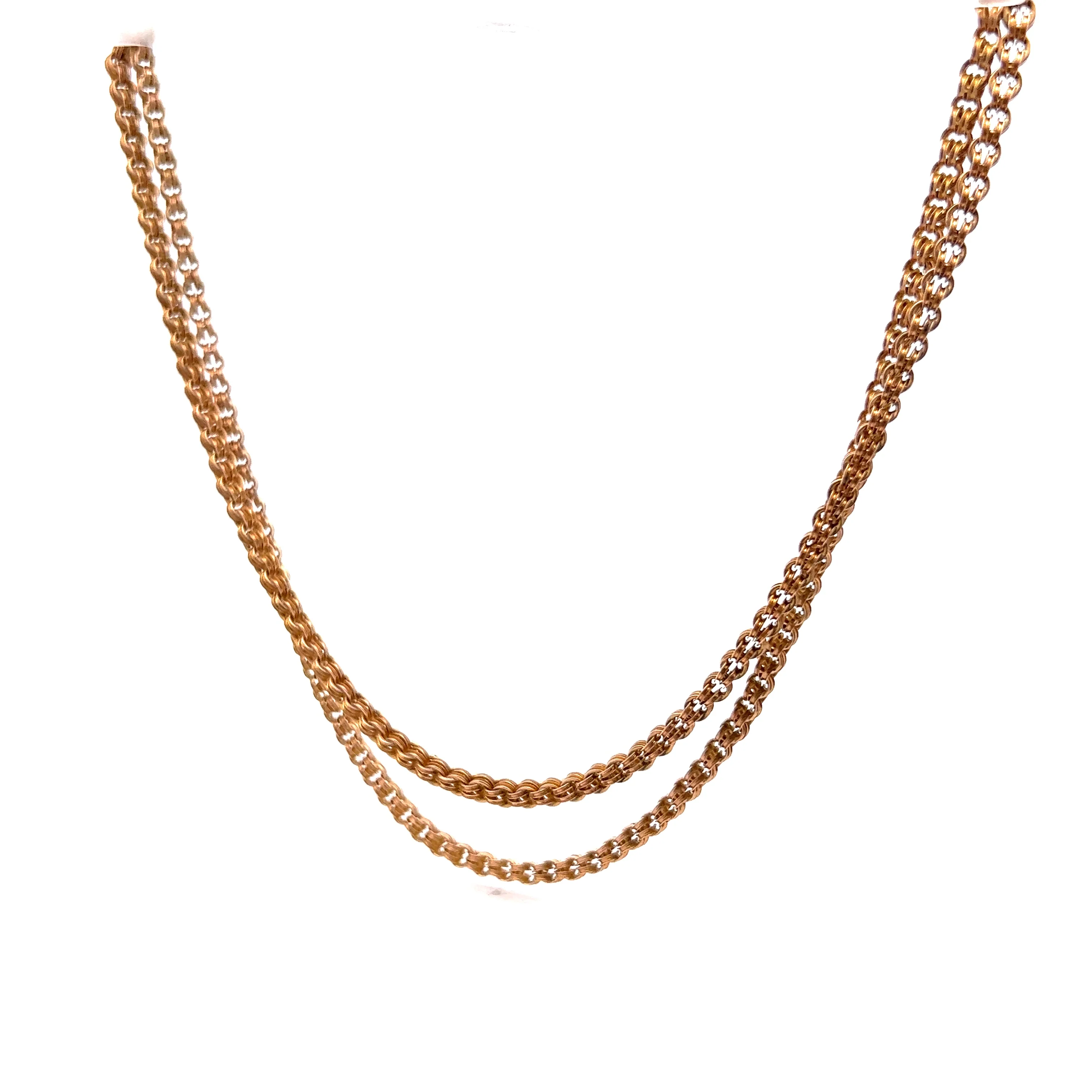 Antique Victorian Rolo Link Necklace in 14k Yellow Gold - Image 5