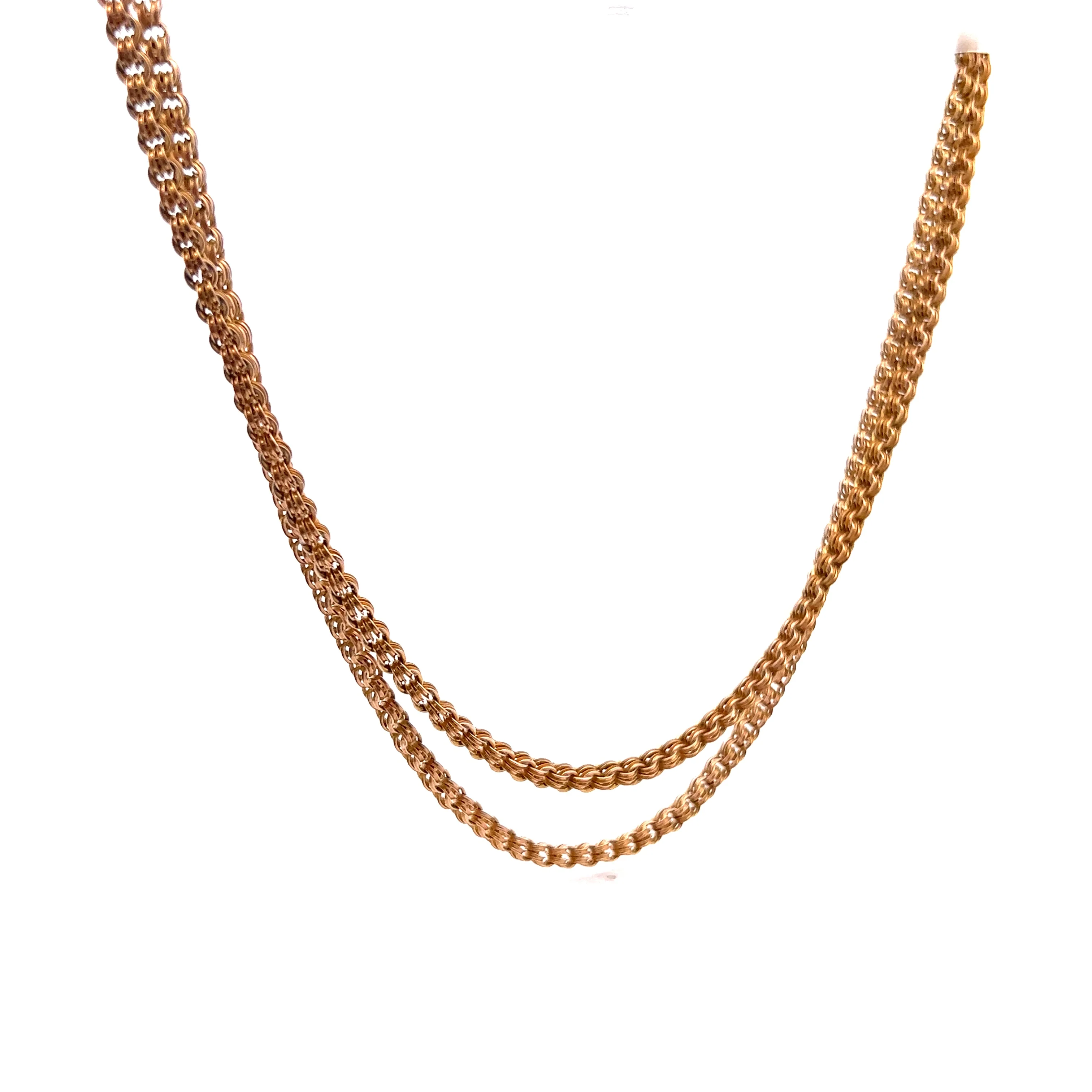 Antique Victorian Rolo Link Necklace in 14k Yellow Gold - Image 6