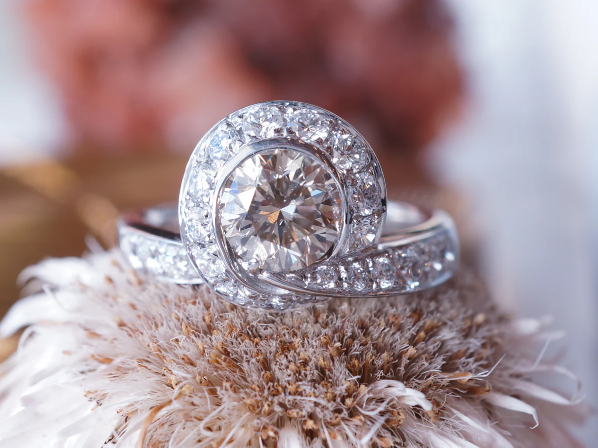 Champagne Diamond Engagement Ring in Platinum - Image 6