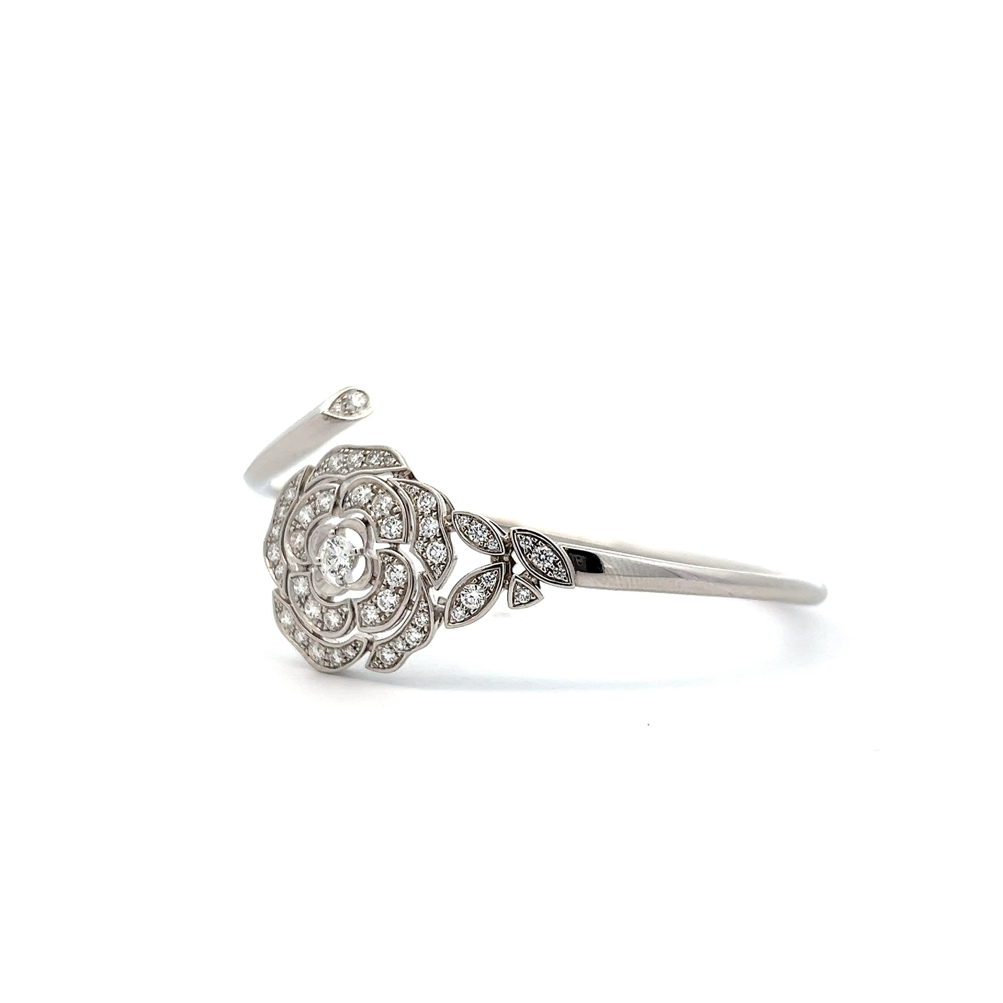 Chanel Diamond Bouton de Camelia Cuff Bracelet - Image 2