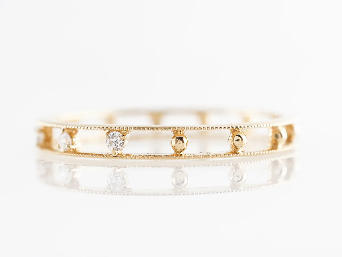 Channel Set Diamond Wedding Band in 18k Yellow Gold - Image 2
