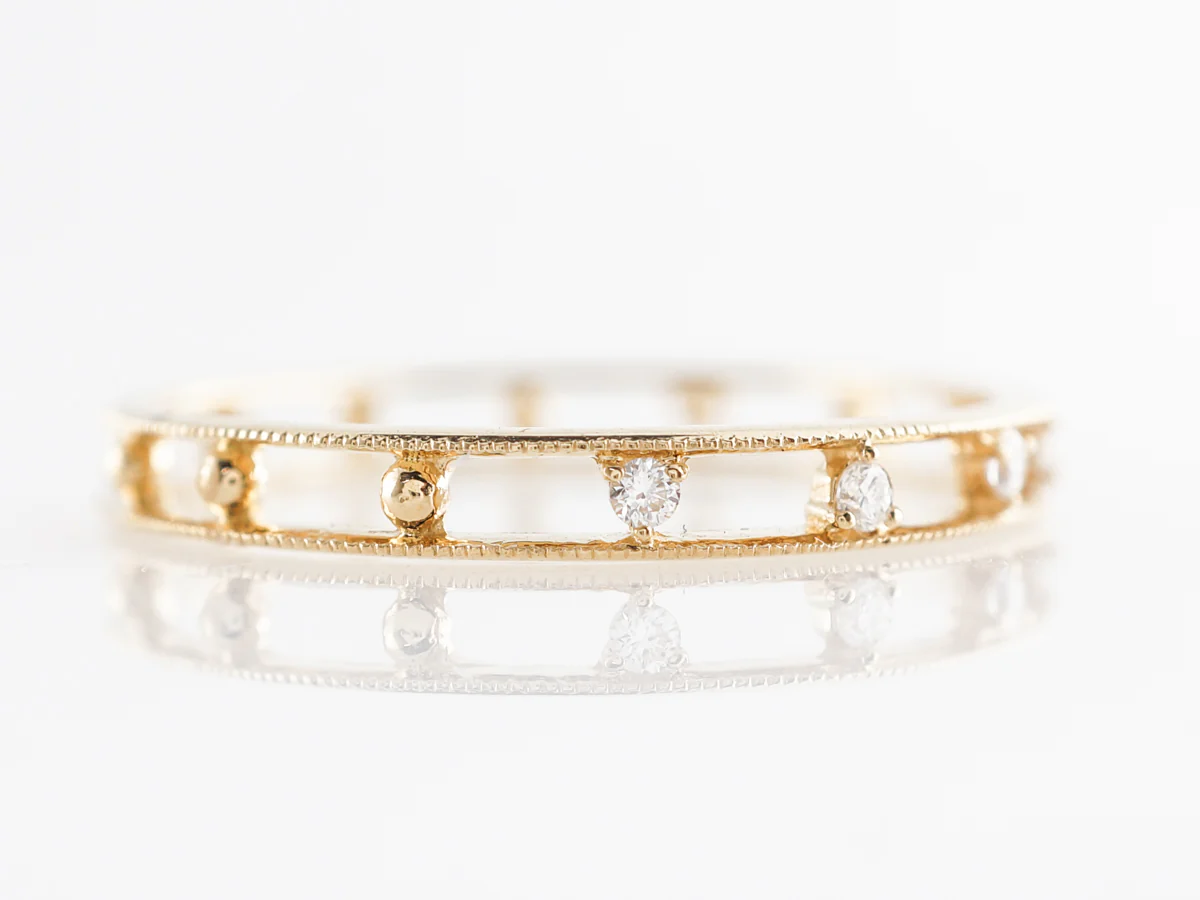 Channel Set Diamond Wedding Band in 18k Yellow Gold - Image 3