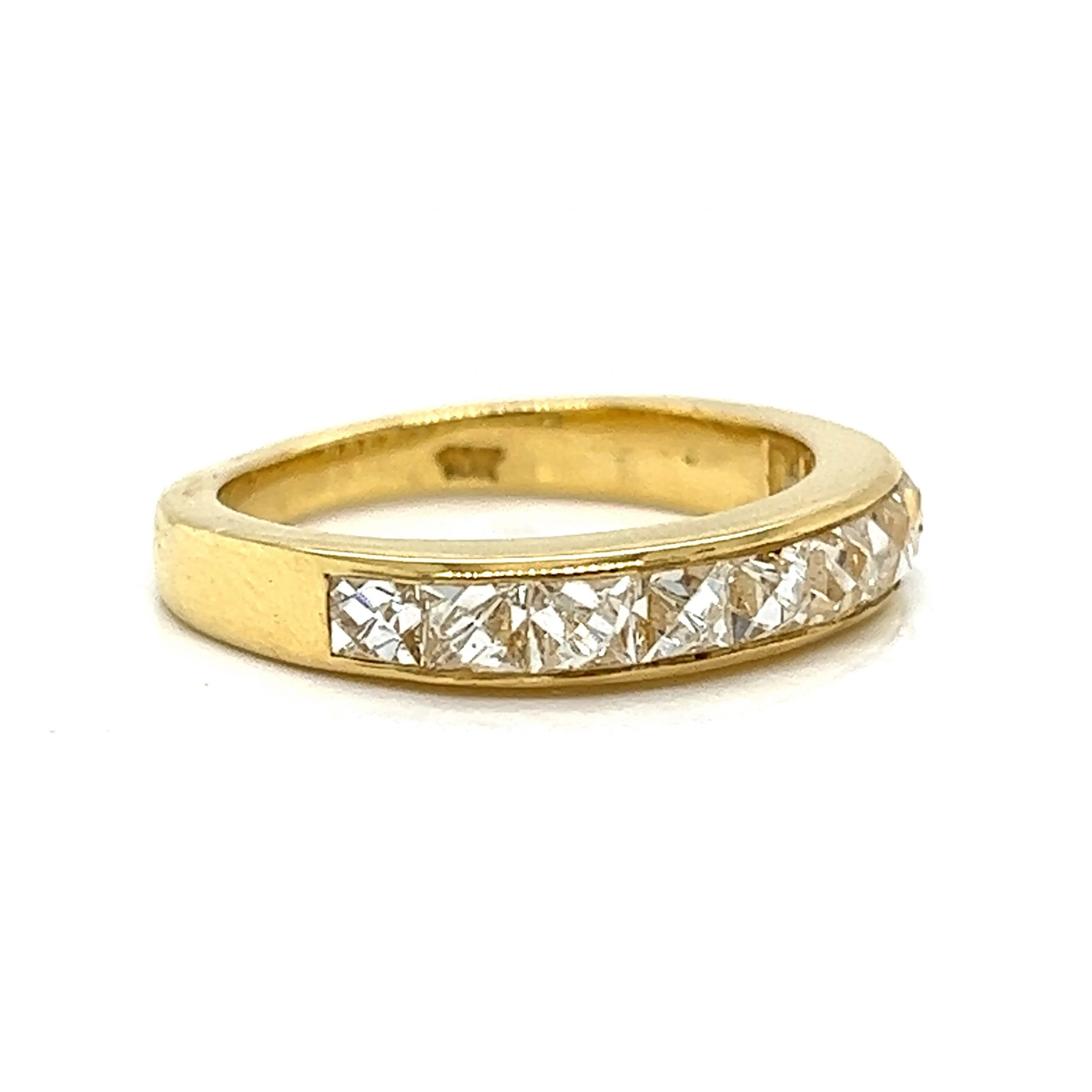 Channel Set French Cut Diamond Band in 18k Yellow Gold - Image 3