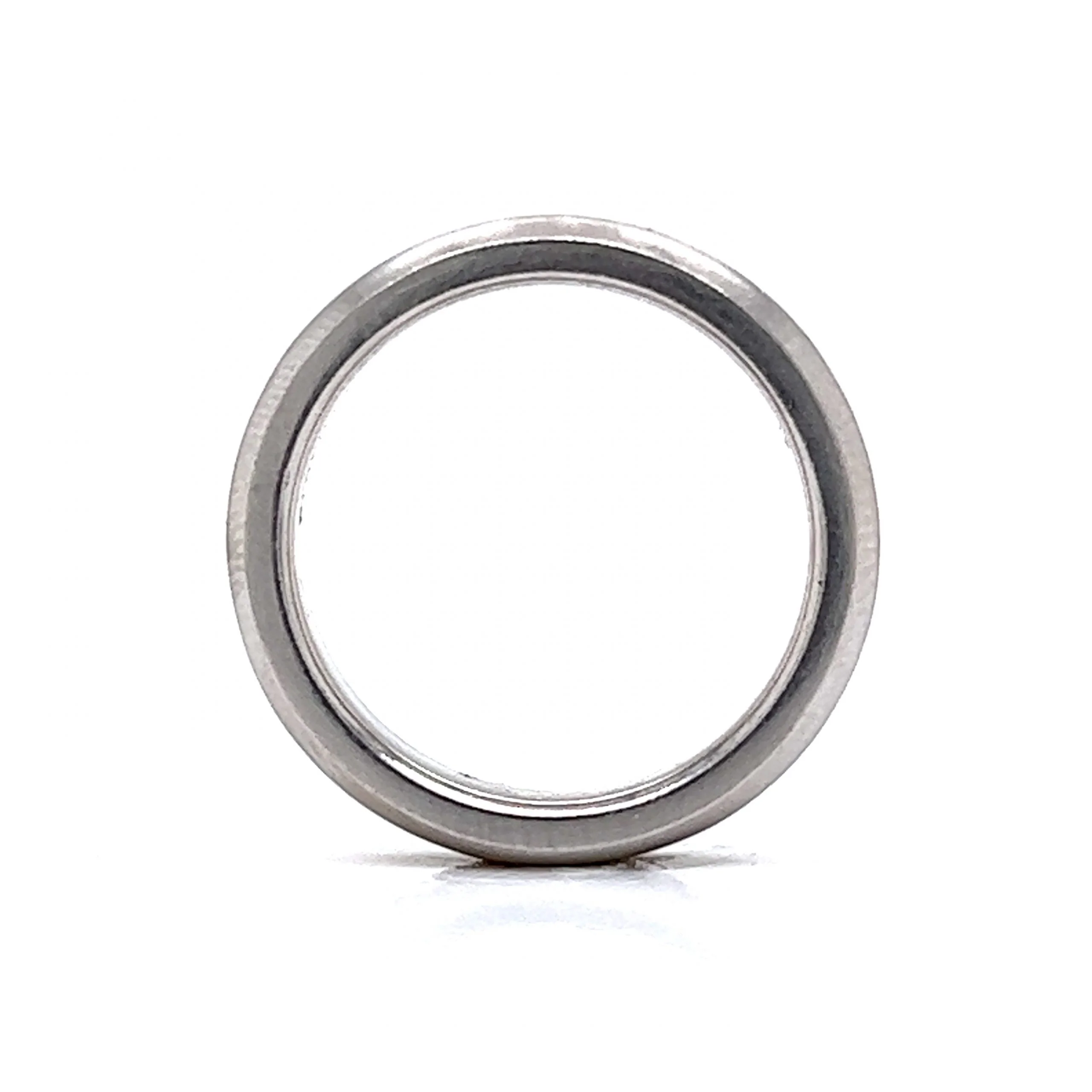 Channel Set Orange Diamond Set Stacking Band in Platinum - Image 4