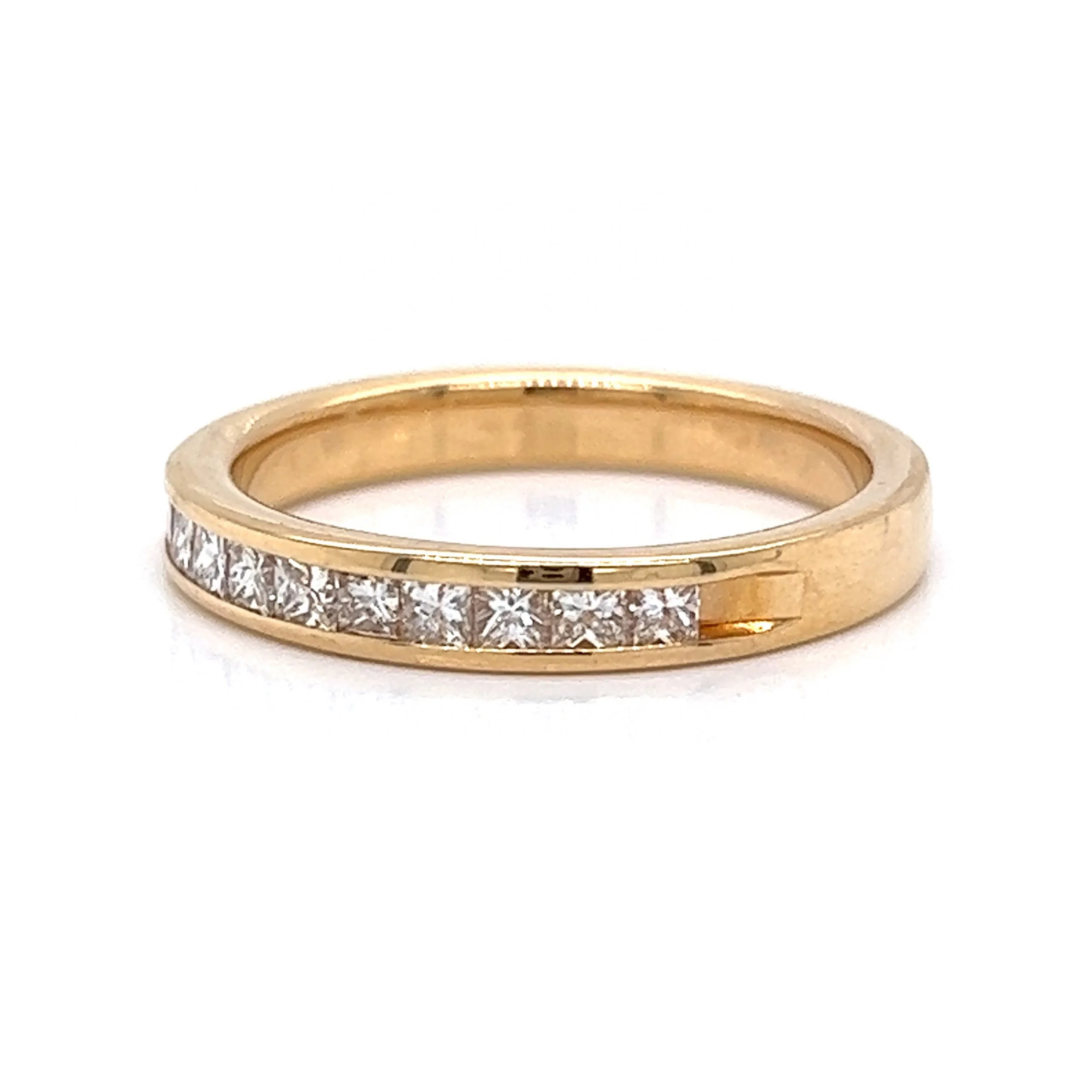 Channel Set Princess Cut Diamond Band in 14k Yellow Gold - Image 2