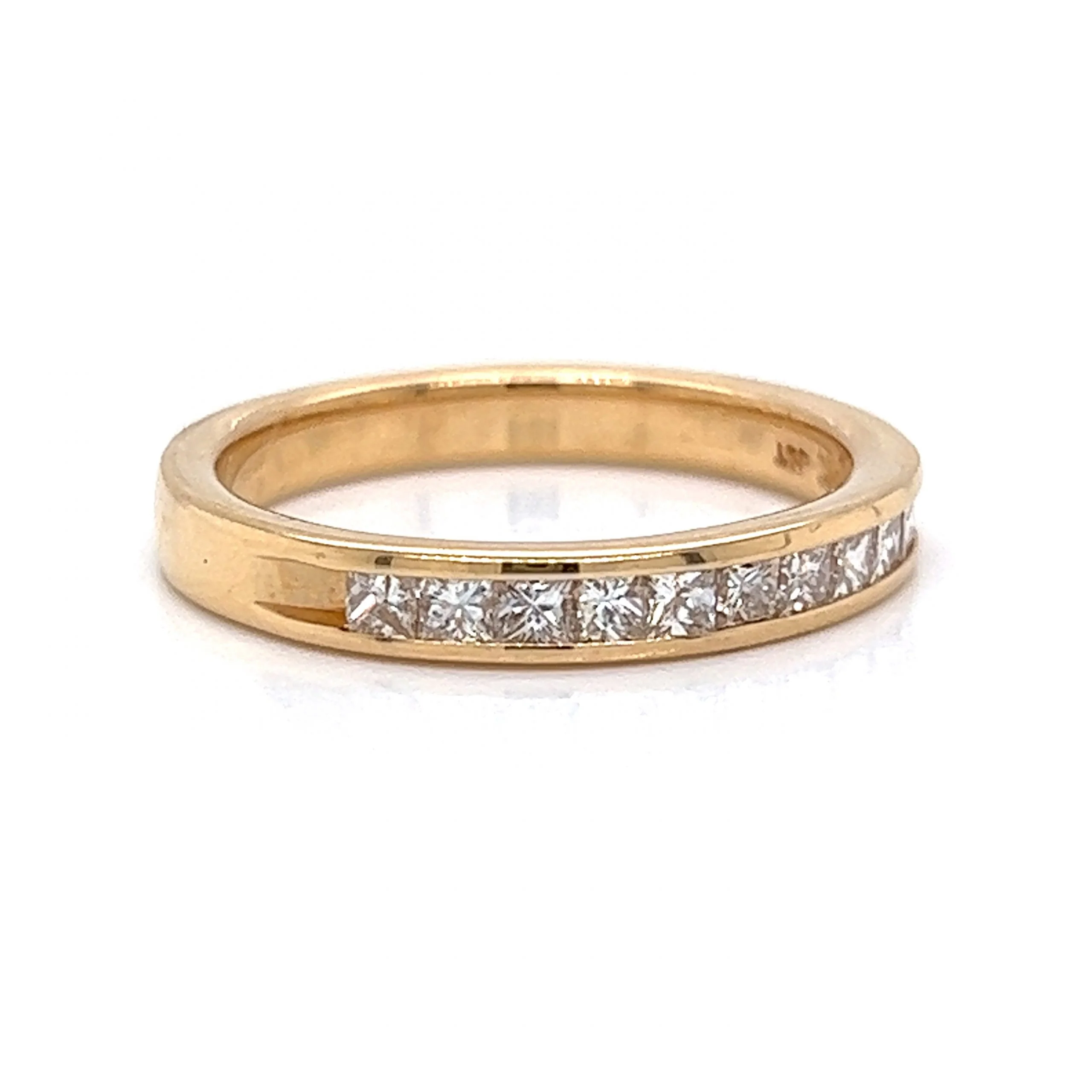 Channel Set Princess Cut Diamond Band in 14k Yellow Gold - Image 3