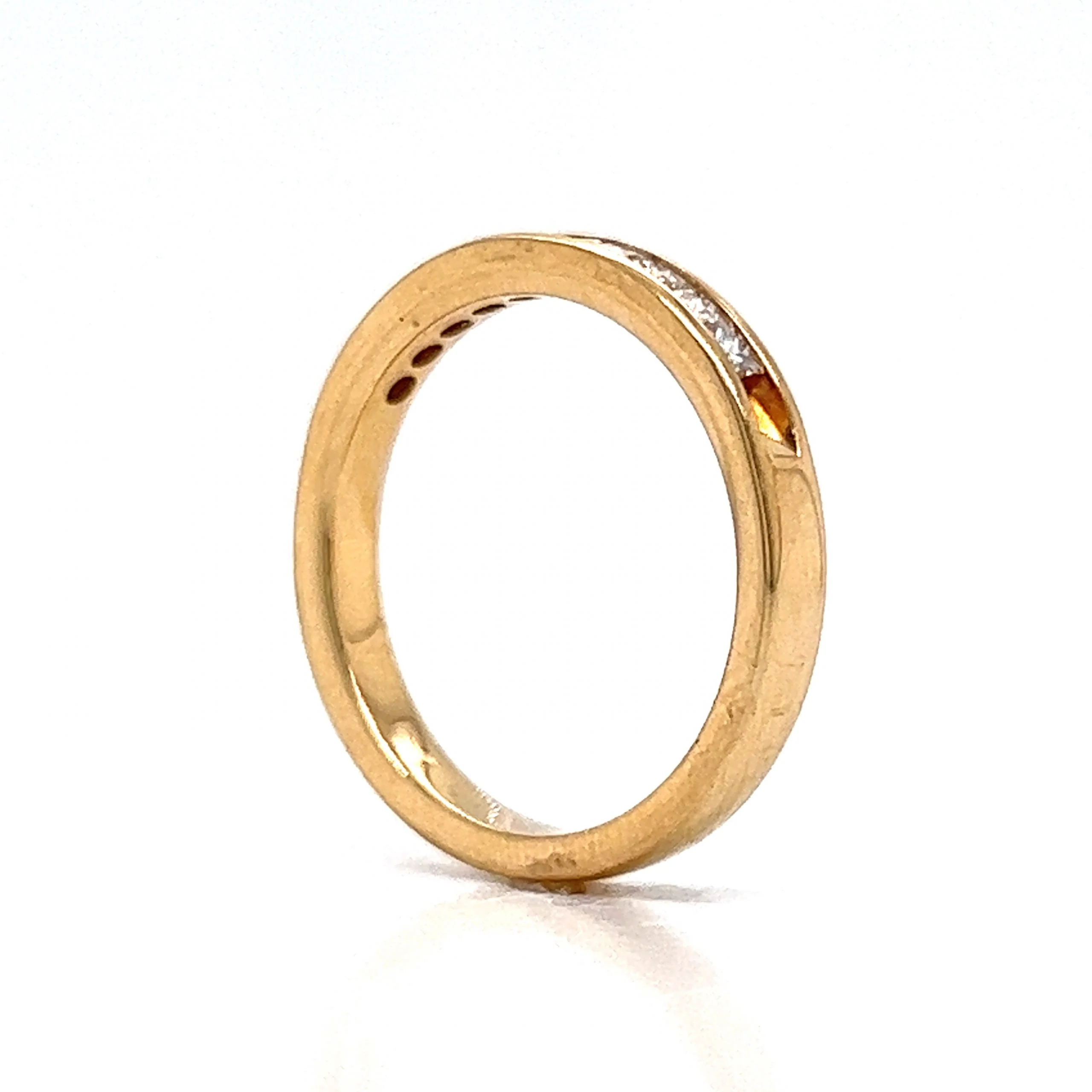 Channel Set Princess Cut Diamond Band in 14k Yellow Gold - Image 5