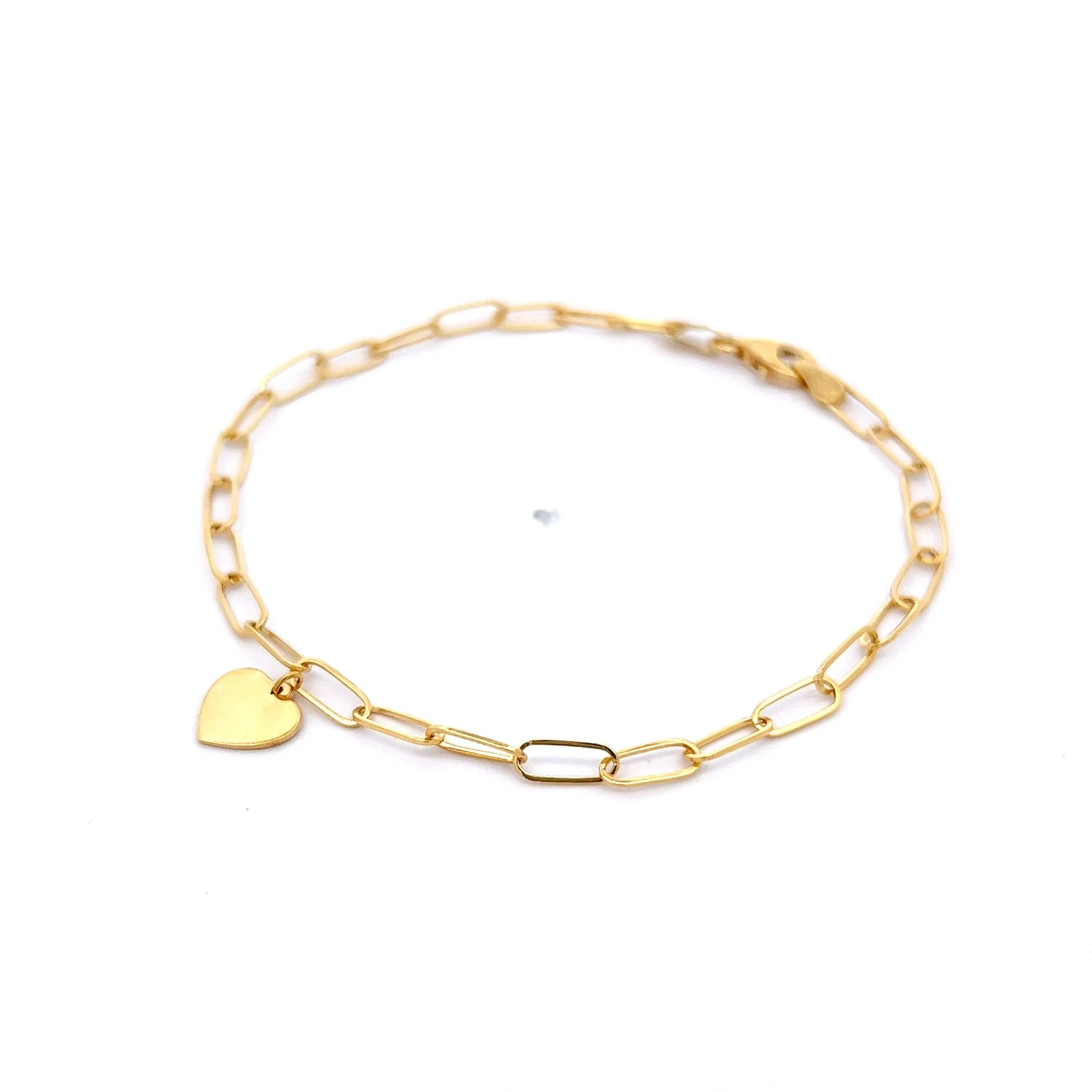 Paperclip Charm Bracelet in 14k Yellow Gold - Image 2