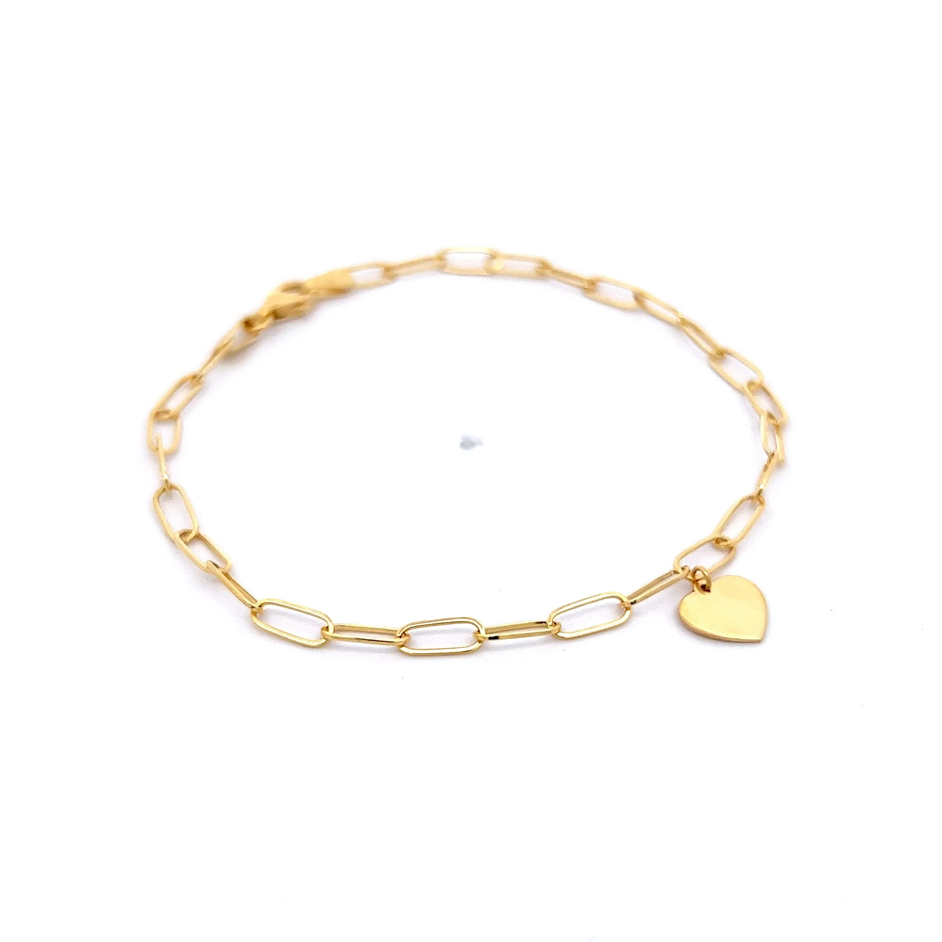 Paperclip Charm Bracelet in 14k Yellow Gold - Image 3