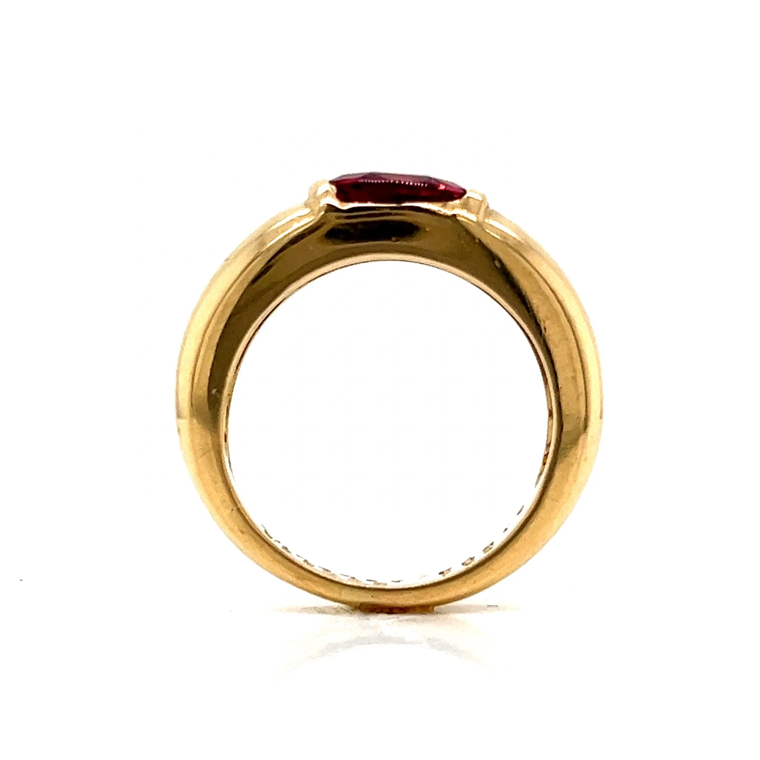 Chaumet Oval Cut Pink Tourmaline Ring in 18k Yellow Gold - Image 4
